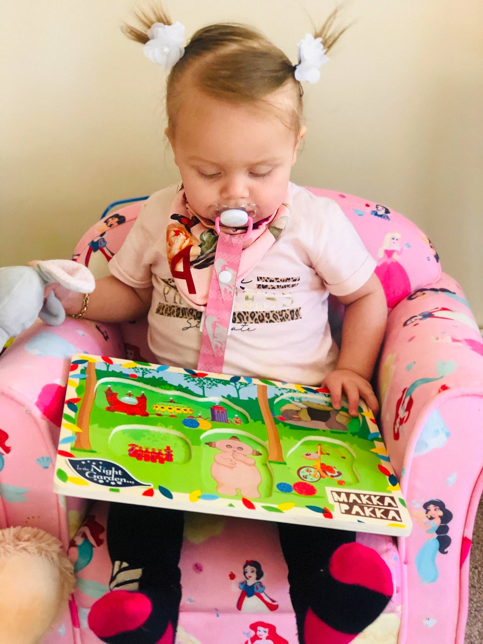 Kendal joined the competition — help win amazing prizes! baby, baby_playing_with_toys, baby_toddler_clothing, birthday, blurred, child, party, person, pink, play, sitting, toddler