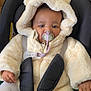 Thaïssy participe au concours pour gagner de l'argent avec cette photo : baby, child, car_seat, pacifier, hoodie, fluffy_clothing, cream_color, indoor, wooden_floor, straps, cute, infant, sitting, face, hands, white_tights, warm_clothing, comfort, seatbelt, young