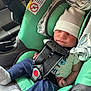 Waylon is registered to the contest to win money with this photo: baby, newborn, car_seat, hat, blanket, clothing, seatbelt, infant, child, safety, resting, sleeping, car_interior, blue_pants, white_socks, fabric, seat, cute, peaceful, portrait