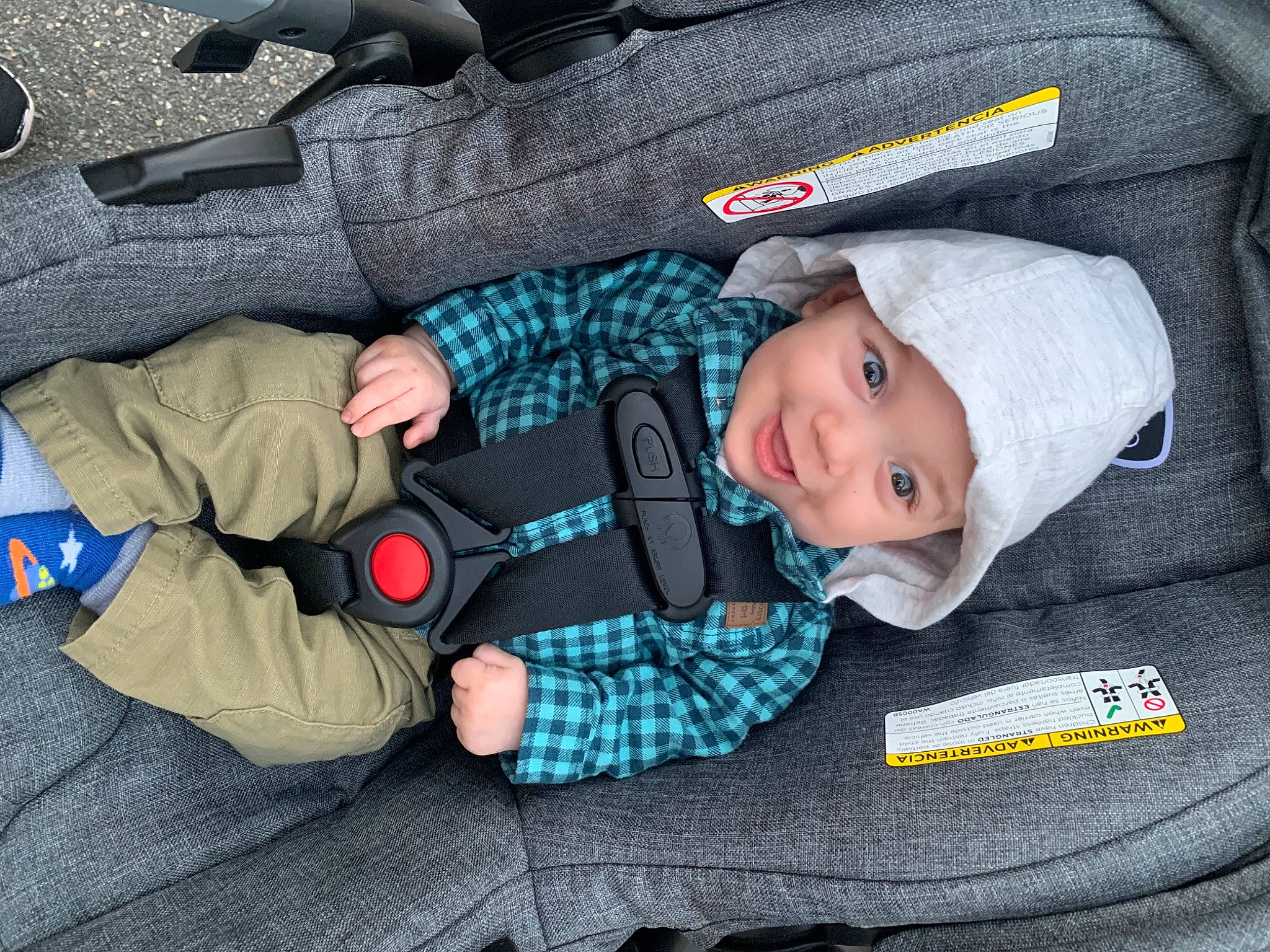 Andrew joined the competition — help win amazing prizes! auto_part, baby, baby_carriage, baby_products, baby_toddler_clothing, camouflage, car_seat, child, comfort, gesture, headwear, military_camouflage, military_uniform, pattern, person, personal_protective_equipment, sleeve, smile, sports_gear, thumb