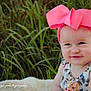 Vivian joined the competition — help win amazing prizes! baby, child, girl, headband, bow, pink, dress, floral, smile, grass, outdoor, blanket, portrait, cute, infant, person, nature, happy, sitting, young