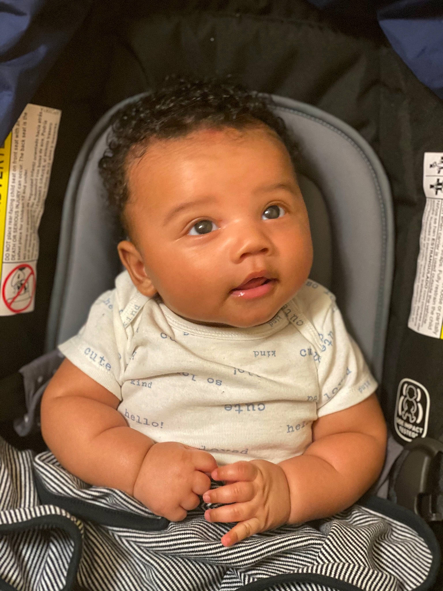 Kase joined the competition — help win amazing prizes! baby, baby_carriage, baby_products, baby_toddler_clothing, car_seat, chair, cheek, child, comfort, finger, fun, happy, iris, nose, person, room, sitting, skin, sleeve, smile