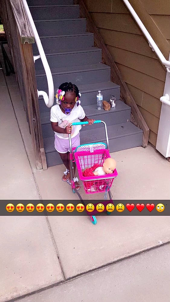 Brookelynn joined the competition — help win amazing prizes! automotive_design, baby_products, baby_toddler_clothing, child, cleanliness, floor, flooring, fun, magenta, person, pink, play, purple, riding_toy, room, stairs, tire, toddler, travel, vehicle