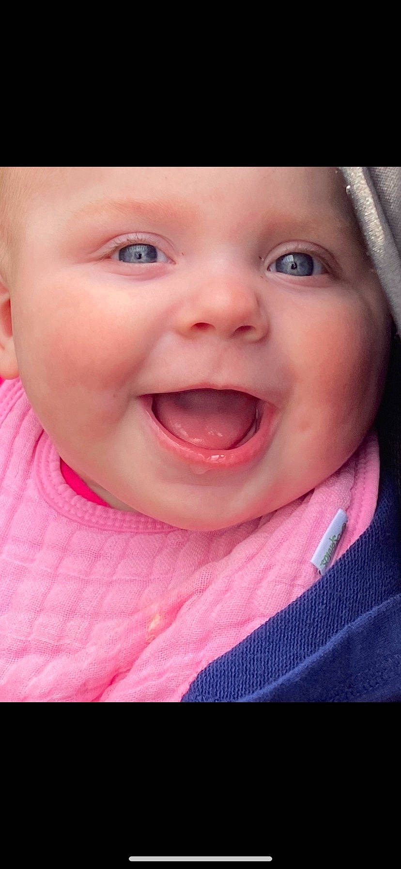 Grace joined the competition — help win amazing prizes! baby, baby_laughing, cheek, eye, eyebrow, eyelash, flash_photography, gesture, happy, headwear, iris, jaw, lip, mouth, nose, person, pink, skin, smile, toddler