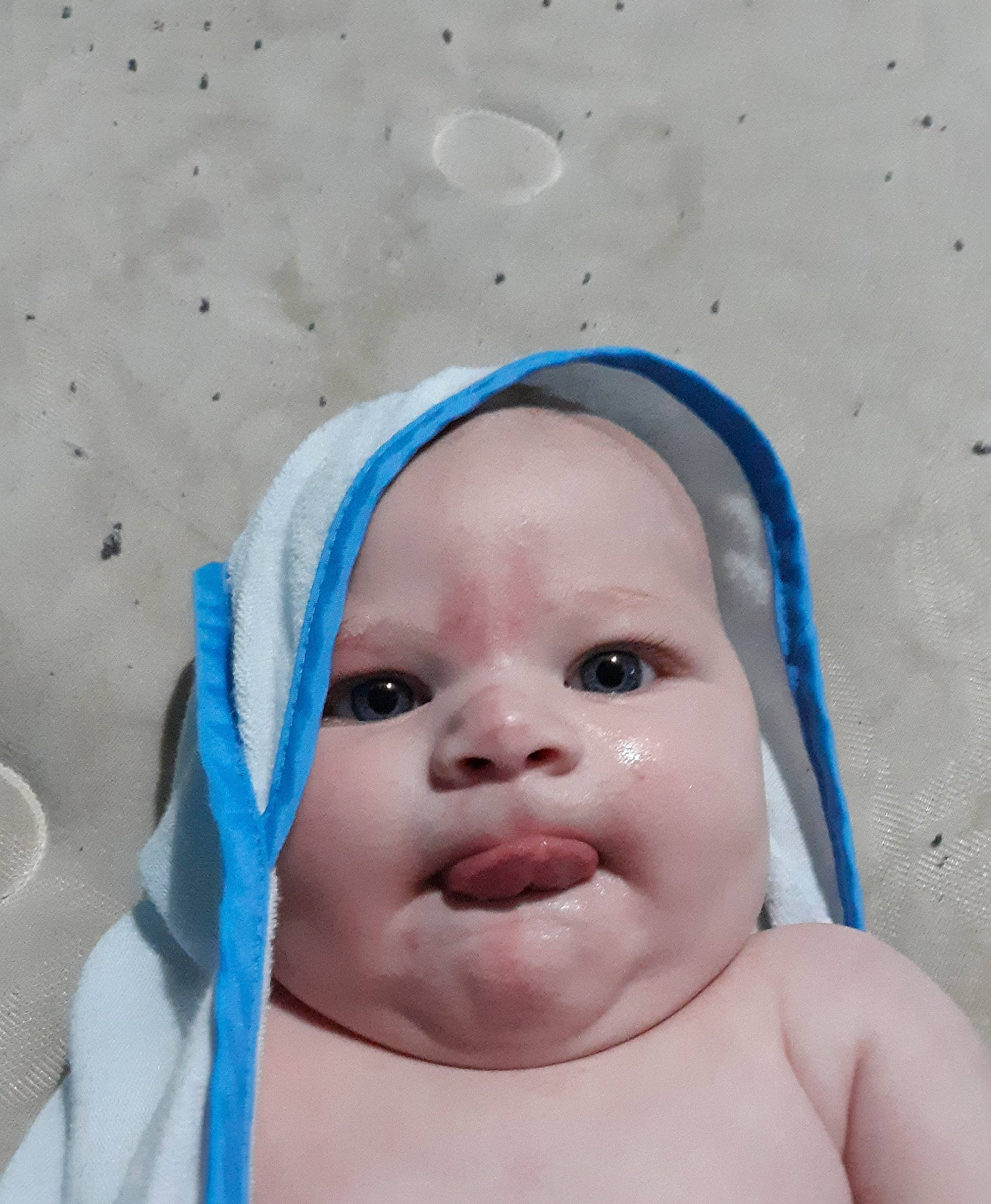 Tony joined the competition — help win amazing prizes! baby, blue, cheek, child, face, forehead, head, lip, mouth, nose, person, skin, smile, toddler