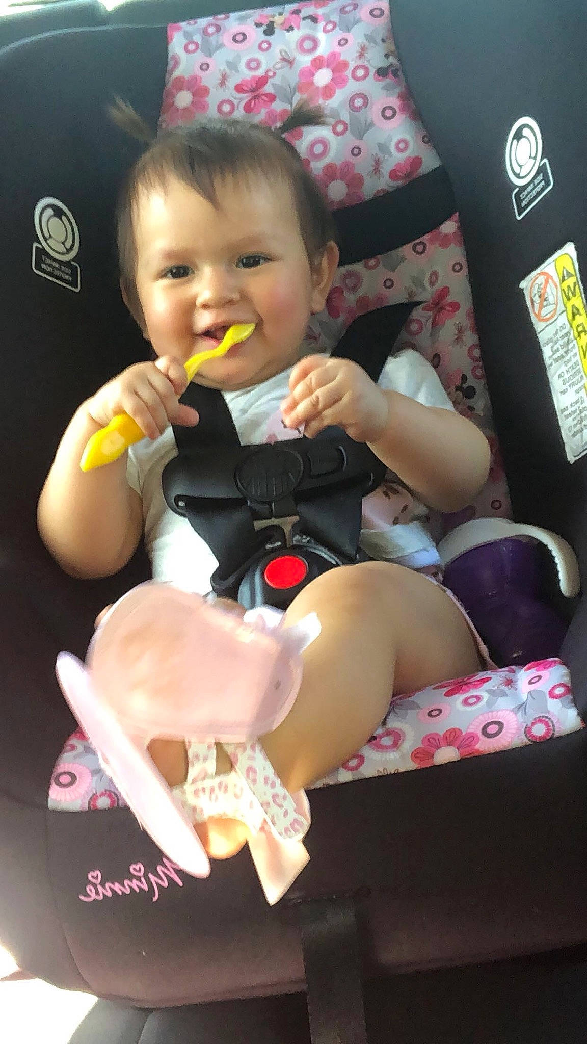 Amilia Perez joined the competition — help win amazing prizes! auto_part, baby, baby_products, car_seat, child, joy, person, product, sitting, toddler