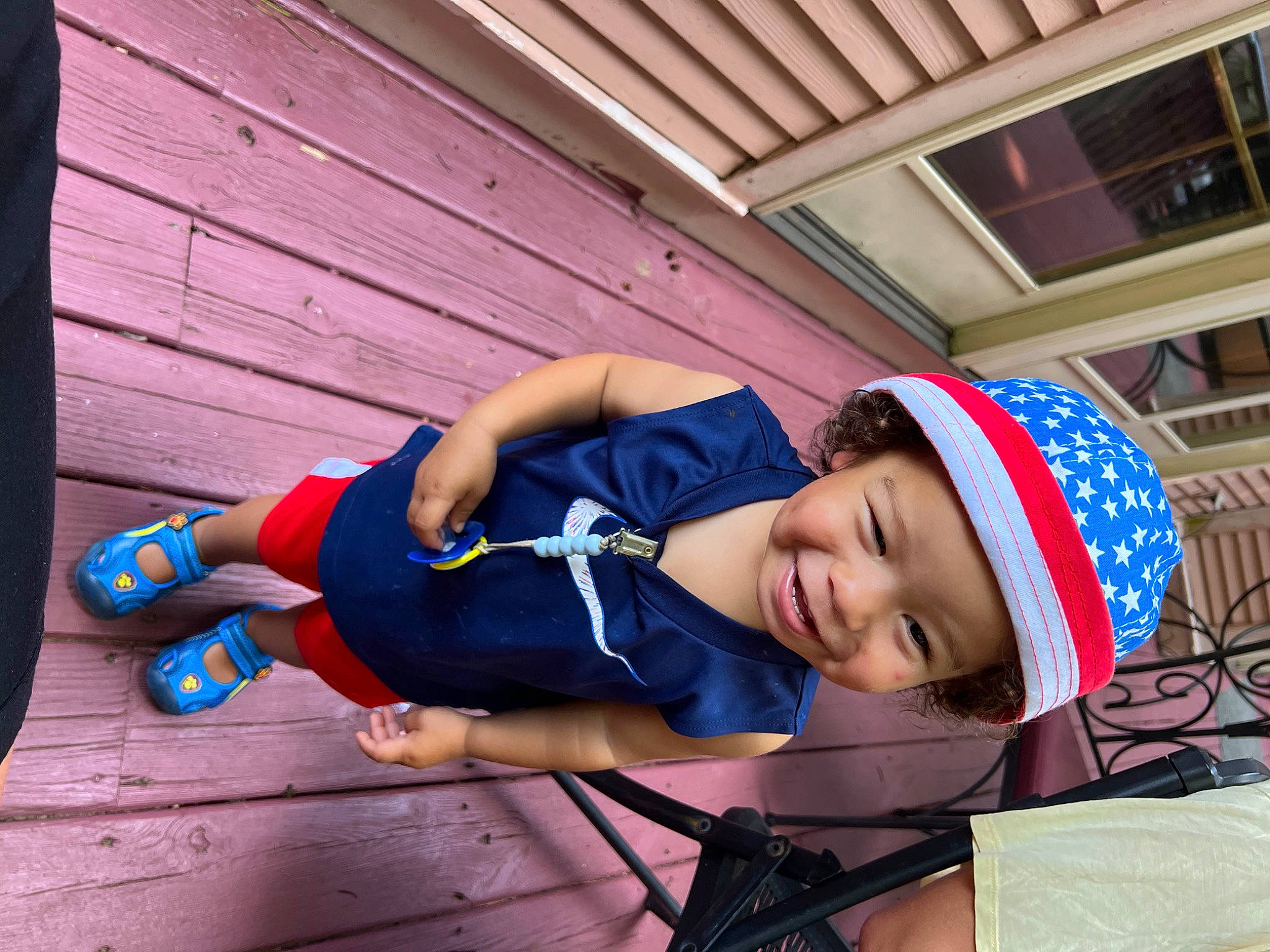 Royce is registered to the contest to win money with this photo: cap, child, cool, costume, electric_blue, eyewear, fashion_accessory, fun, happy, hat, headwear, human_leg, joy, leisure, person, personal_protective_equipment, recreation, sitting, smile, sun_hat