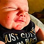 James joined the competition — help win amazing prizes! baby, face, head, newborn, person, photography, portrait, sad, sleeping