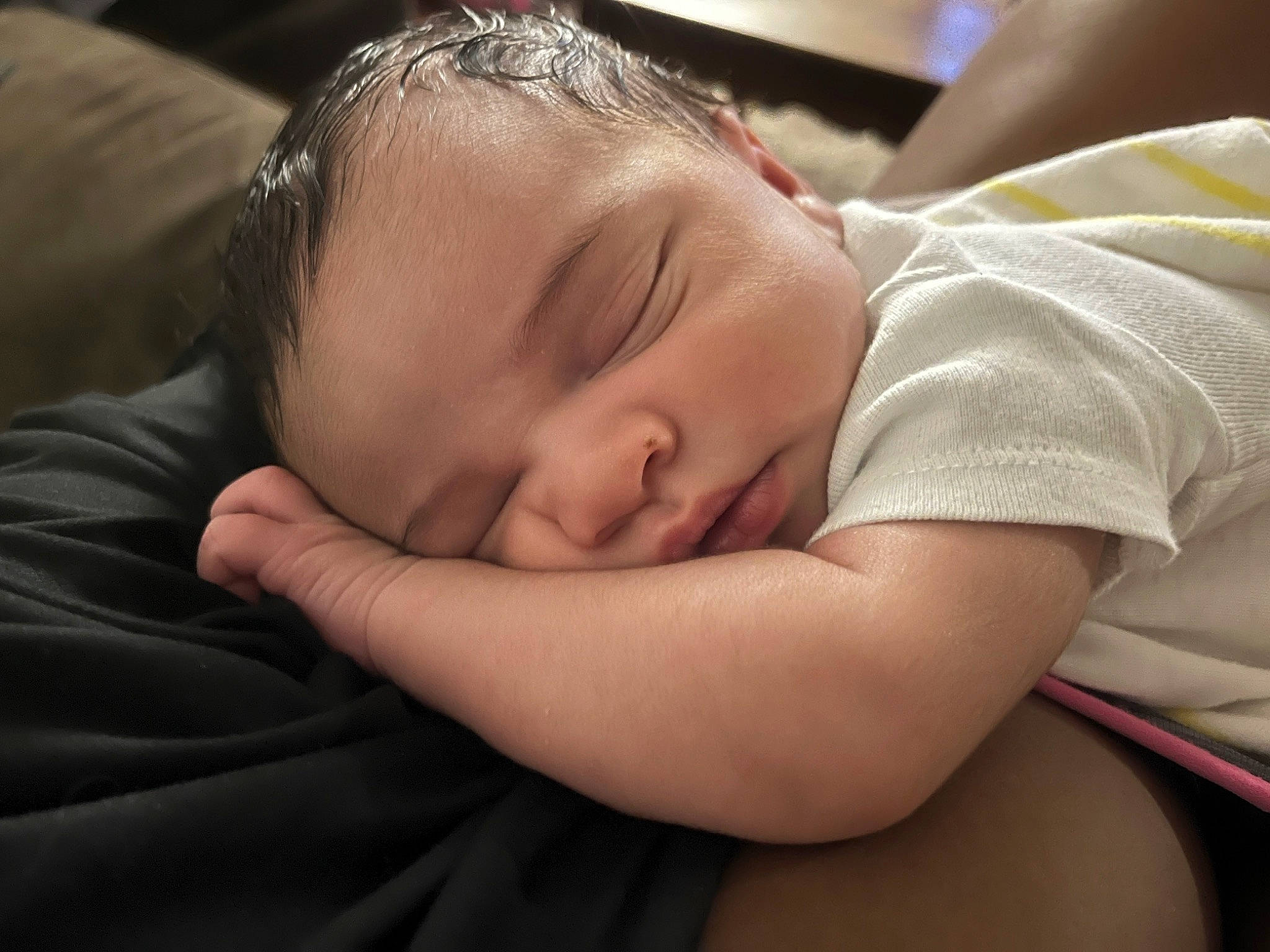 Akio is registered to the contest to win money with this photo: baby, baby_toddler_clothing, bedtime, cheek, child, chin, comfort, ear, elbow, eye, eyebrow, eyelash, flash_photography, grass, happy, human_body, nap, nose, person, sleep