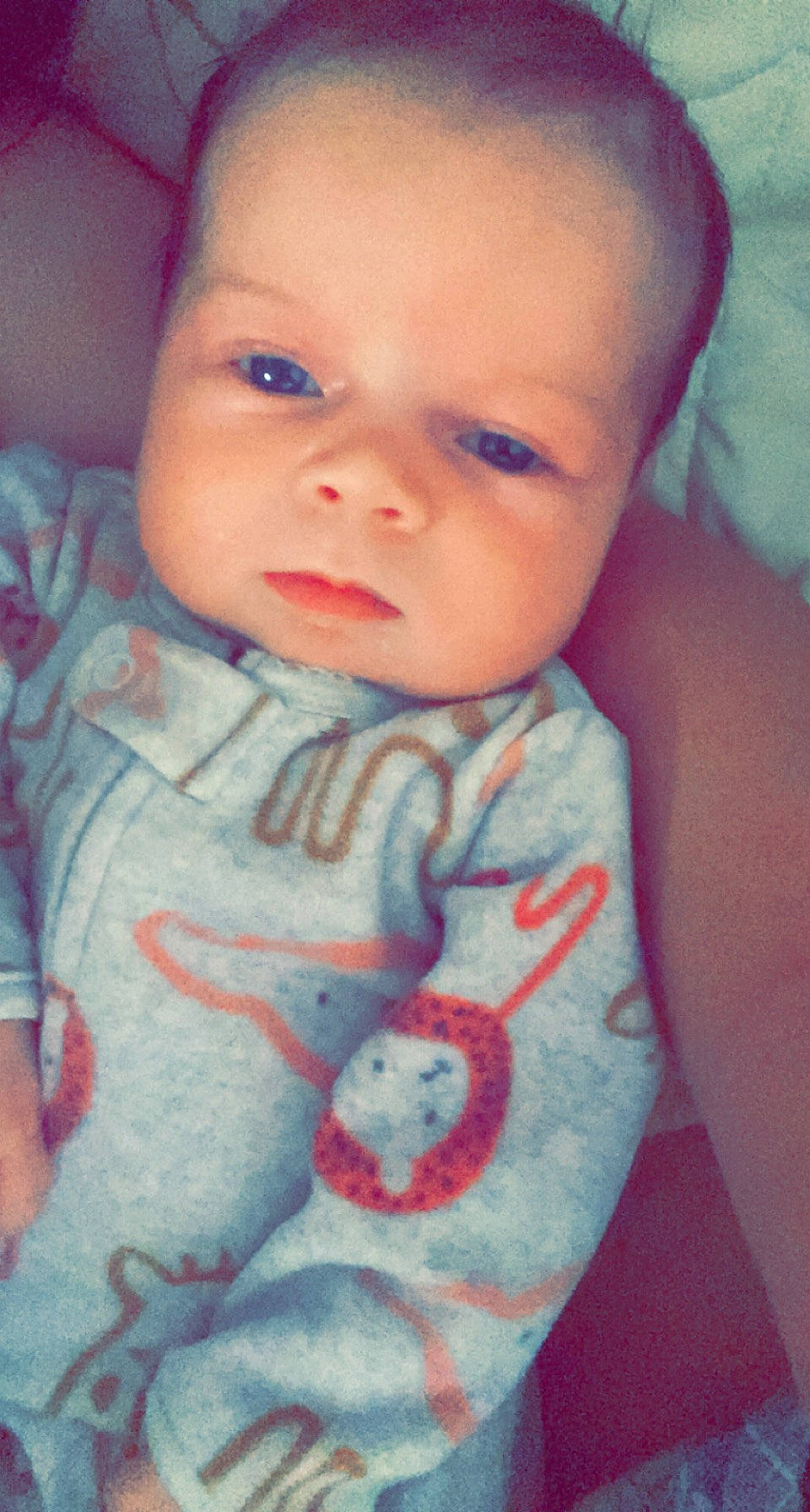 Aspen is registered to the contest to win money with this photo: arm, baby, baby_toddler_clothing, cheek, chin, finger, forehead, hand, happy, human_body, iris, lip, mouth, neck, nose, person, skin, sleeve, smile, textile