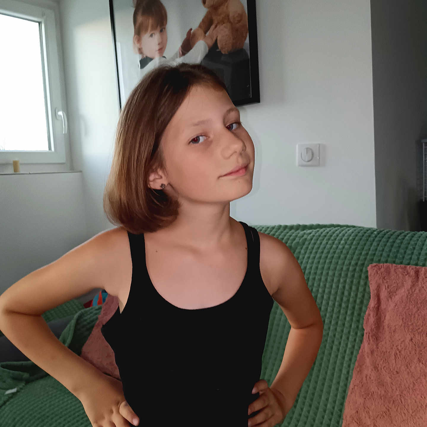 Eléna a rejoint le concours — aidez-le/la à gagner de superbes lots ! adult, baby, bodypart, clothing, couch, dress, eveningdress, face, female, finger, formalwear, furniture, hand, head, indoors, interiordesign, person, photography, portrait, woman