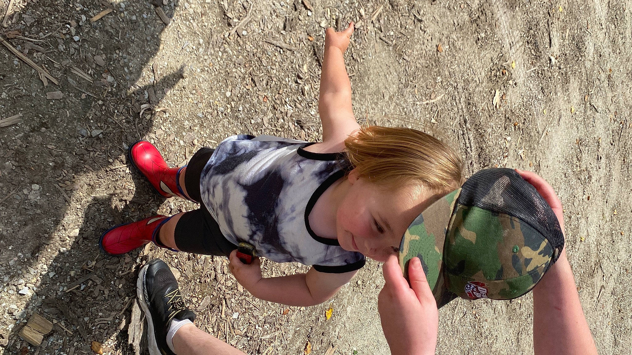 Draco joined the competition — help win amazing prizes! eyewear, finger, fun, gesture, grass, hand, happy, head, leisure, people_in_nature, person, play, recreation, sand, shoe, sneakers, soil, summer, t_shirt, toddler