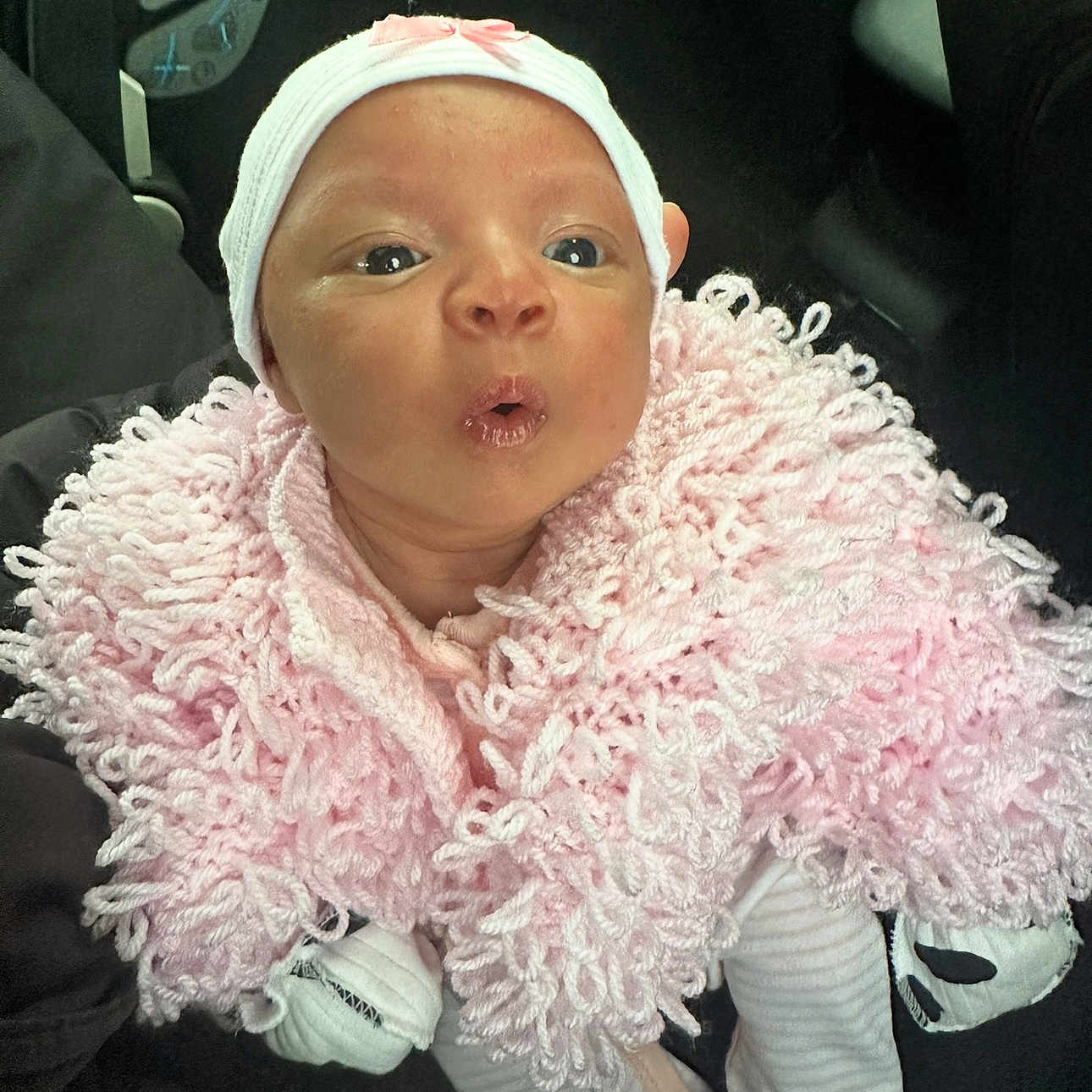 Lioni is registered to the contest to win money with this photo: baby, beanie, blanket, bonnet, cap, clothing, coat, cushion, face, glove, hat, head, homedecor, hood, jacket, newborn, person, photography, portrait, scarf