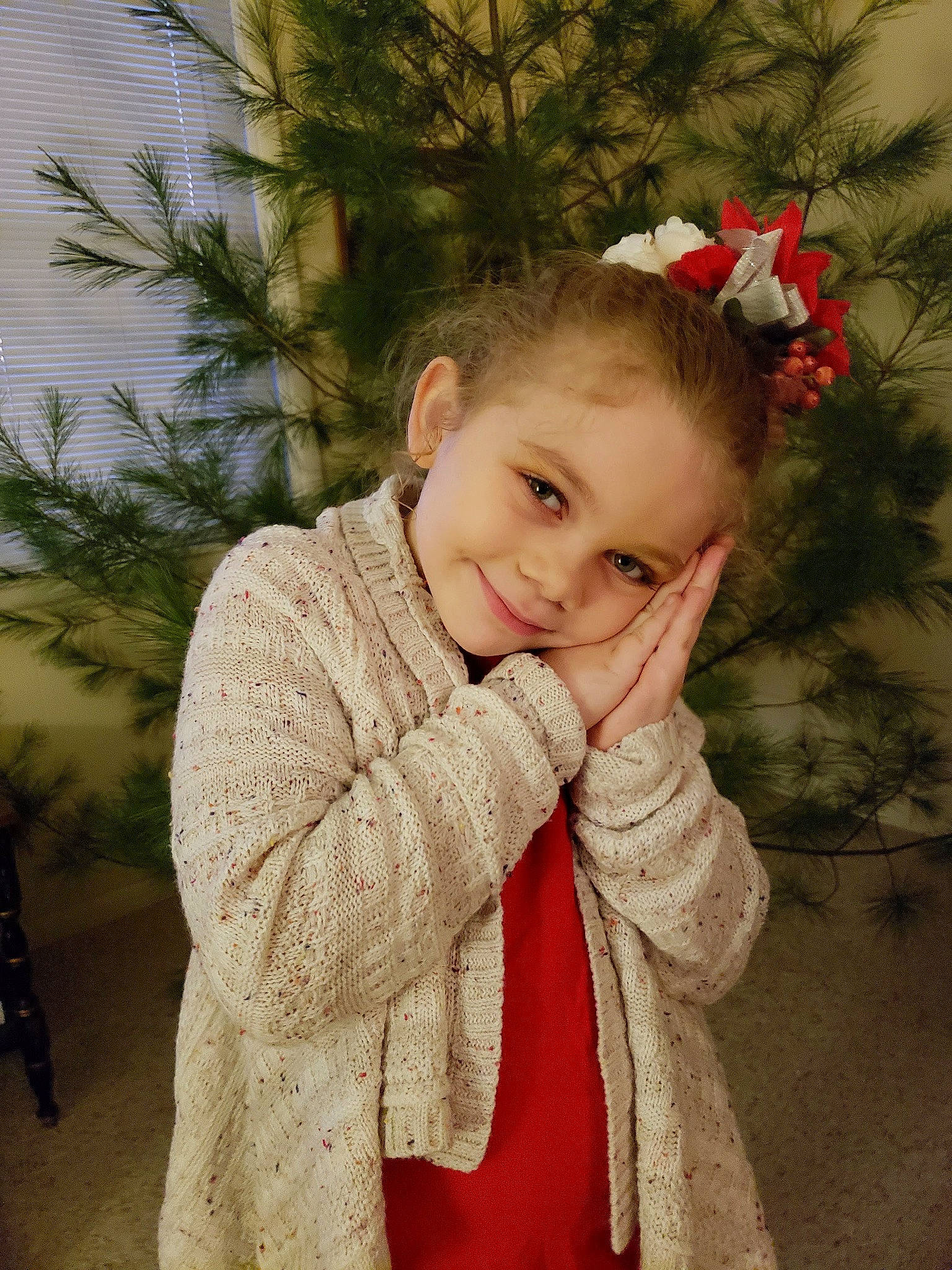 Hailey May is registered to the contest to win money with this photo: cheek, child, child_model, christmas, christmas_decoration, joy, outerwear, person, toddler