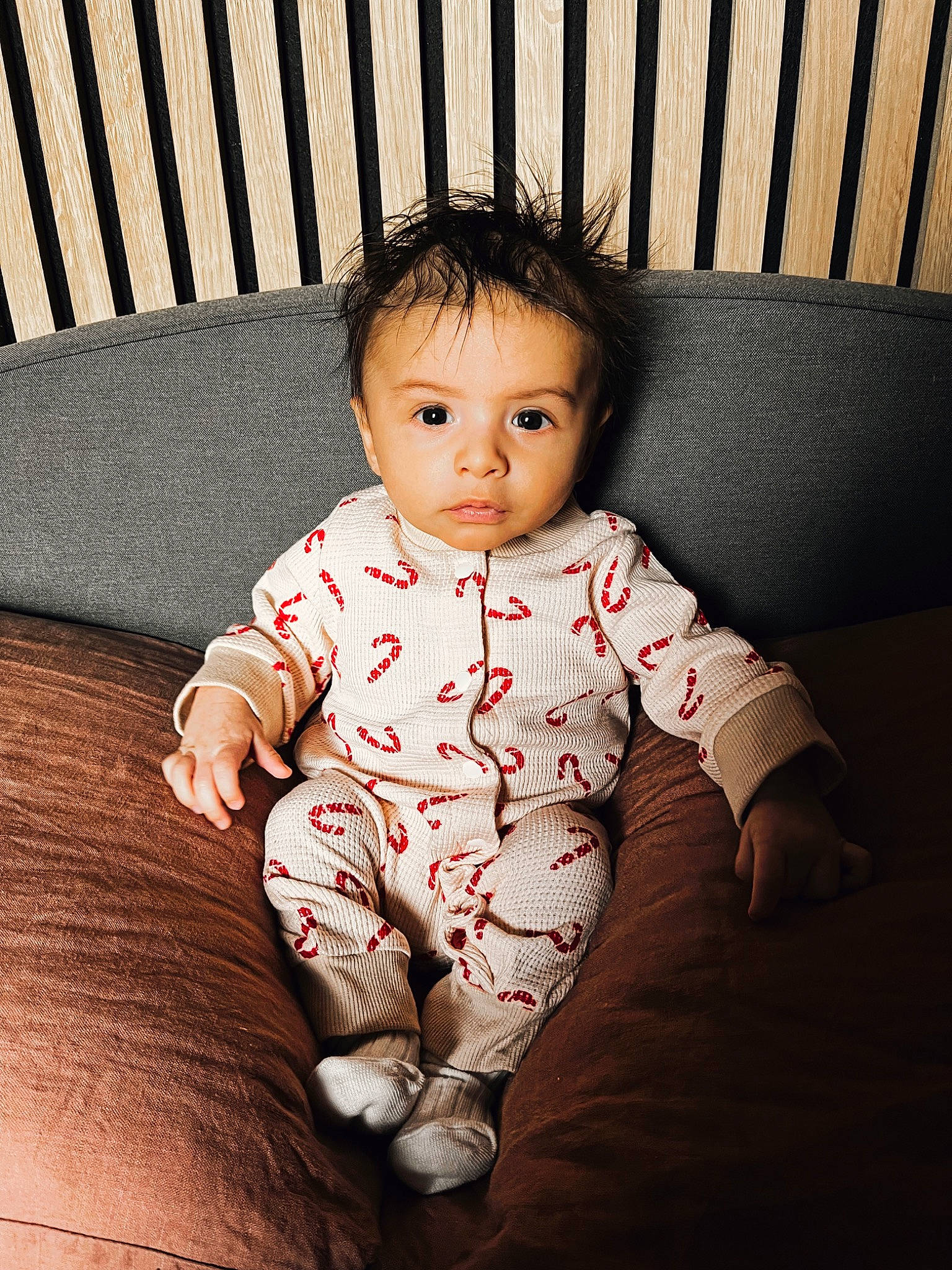 Theo joined the competition — help win amazing prizes! baby, baby_toddler_clothing, cheek, child, comfort, facial_expression, flash_photography, flooring, hairstyle, happy, hardwood, organ, pattern, person, portrait_photography, sitting, skin, sleeve, tints_and_shades, toddler