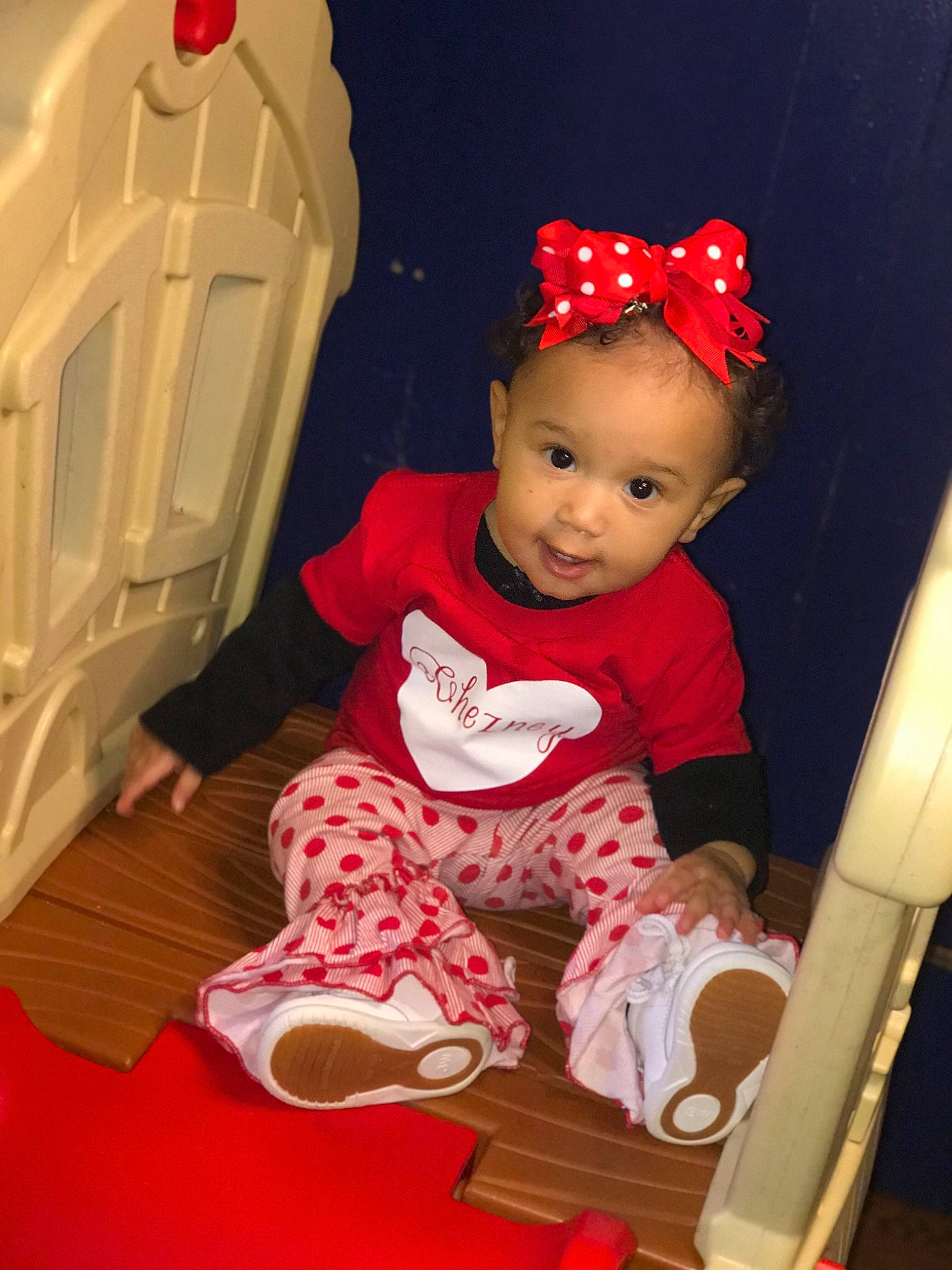 Chezney joined the competition — help win amazing prizes! baby, baby_products, baby_toddler_clothing, baby_toys, carmine, cheek, child, eye, facial_expression, fictional_character, fun, head, magenta, person, pink, room, sitting, sleeve, smile, toddler