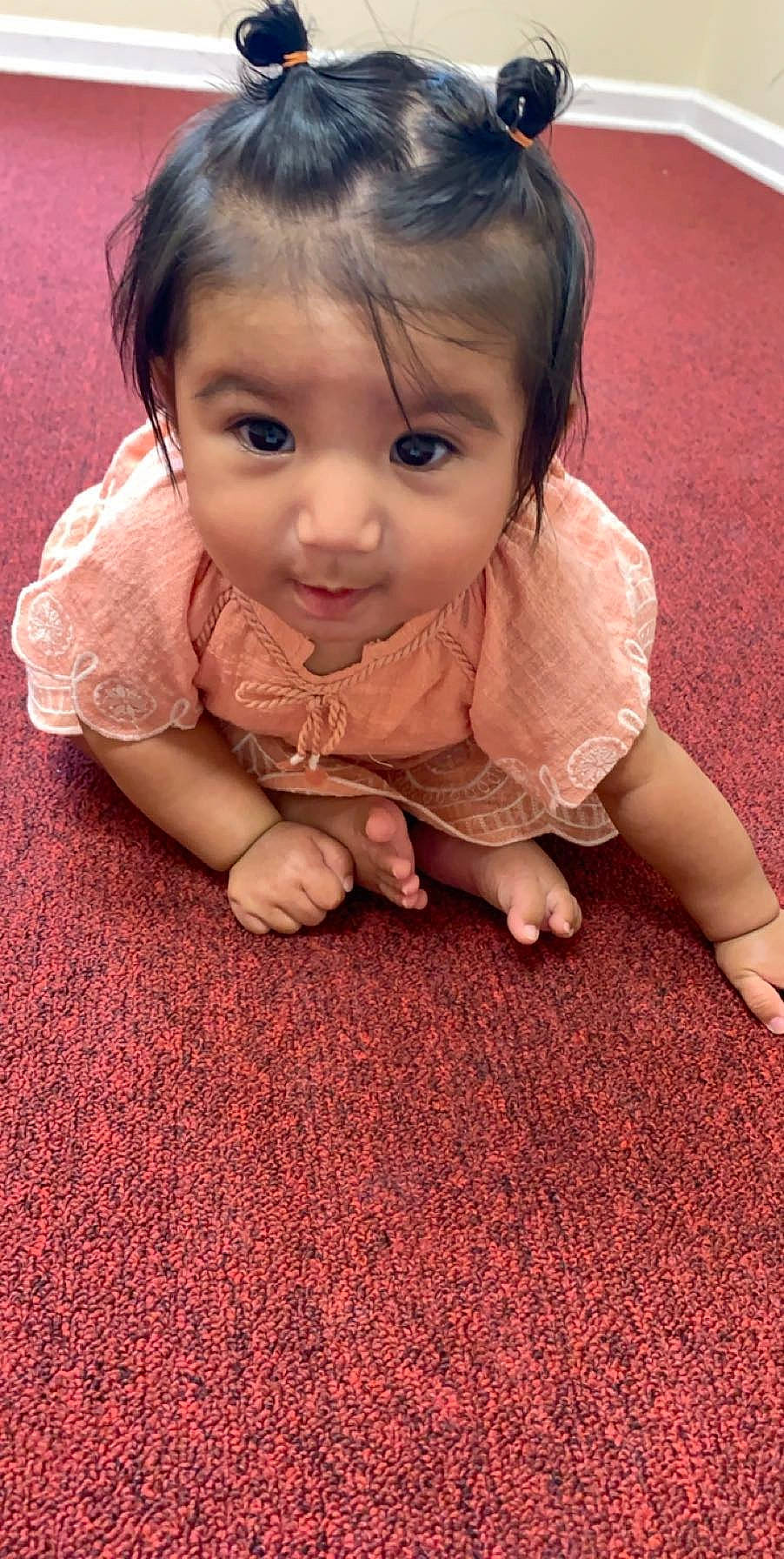 Ariadne joined the competition — help win amazing prizes! baby, beauty, cheek, child, chin, crawling, eye, face, floor, flooring, head, nose, person, pink, play, skin, smile, toddler