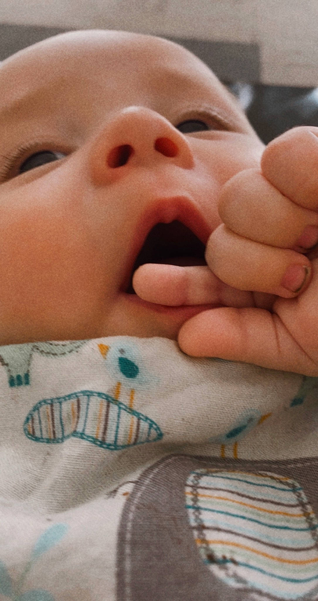 Arlo joined the competition — help win amazing prizes! baby, baby_toddler_clothing, cheek, child, close_up, comfort, event, eyelash, finger, flesh, gesture, happy, linens, nail, nose, pattern, person, skin, thumb, toddler