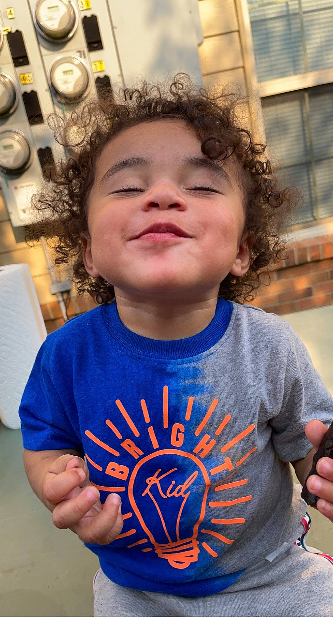Major joined the competition — help win amazing prizes! cheek, child, cool, electric_blue, eyewear, facial_expression, finger, forehead, fun, gesture, happy, mouth, organ, person, shoulder, sleeve, smile, t_shirt, thumb, toddler