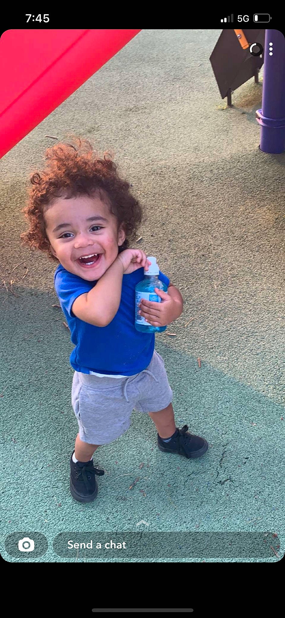 Major is registered to the contest to win money with this photo: azure, electric_blue, finger, fun, gesture, happy, joint, joy, leg, leisure, mouth, person, plastic_bottle, recreation, shoe, shorts, skin, smile, standing, thumb