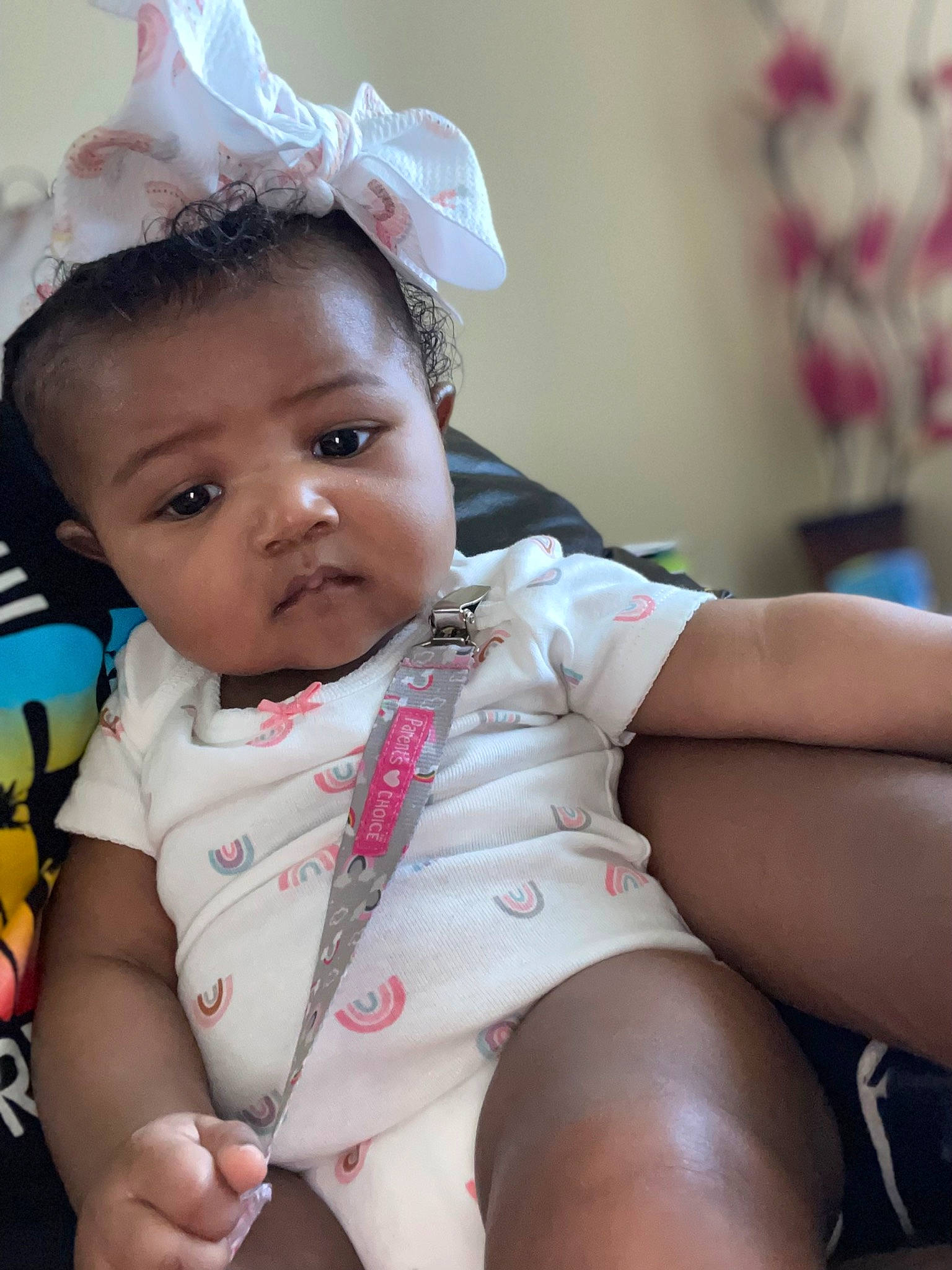 Alana Grace is registered to the contest to win money with this photo: baby, baby_toddler_clothing, chest, chin, eyelash, hairstyle, happy, headband, headgear, headpiece, human_body, iris, jewellery, lip, nail, person, pink, skin, thigh, toddler