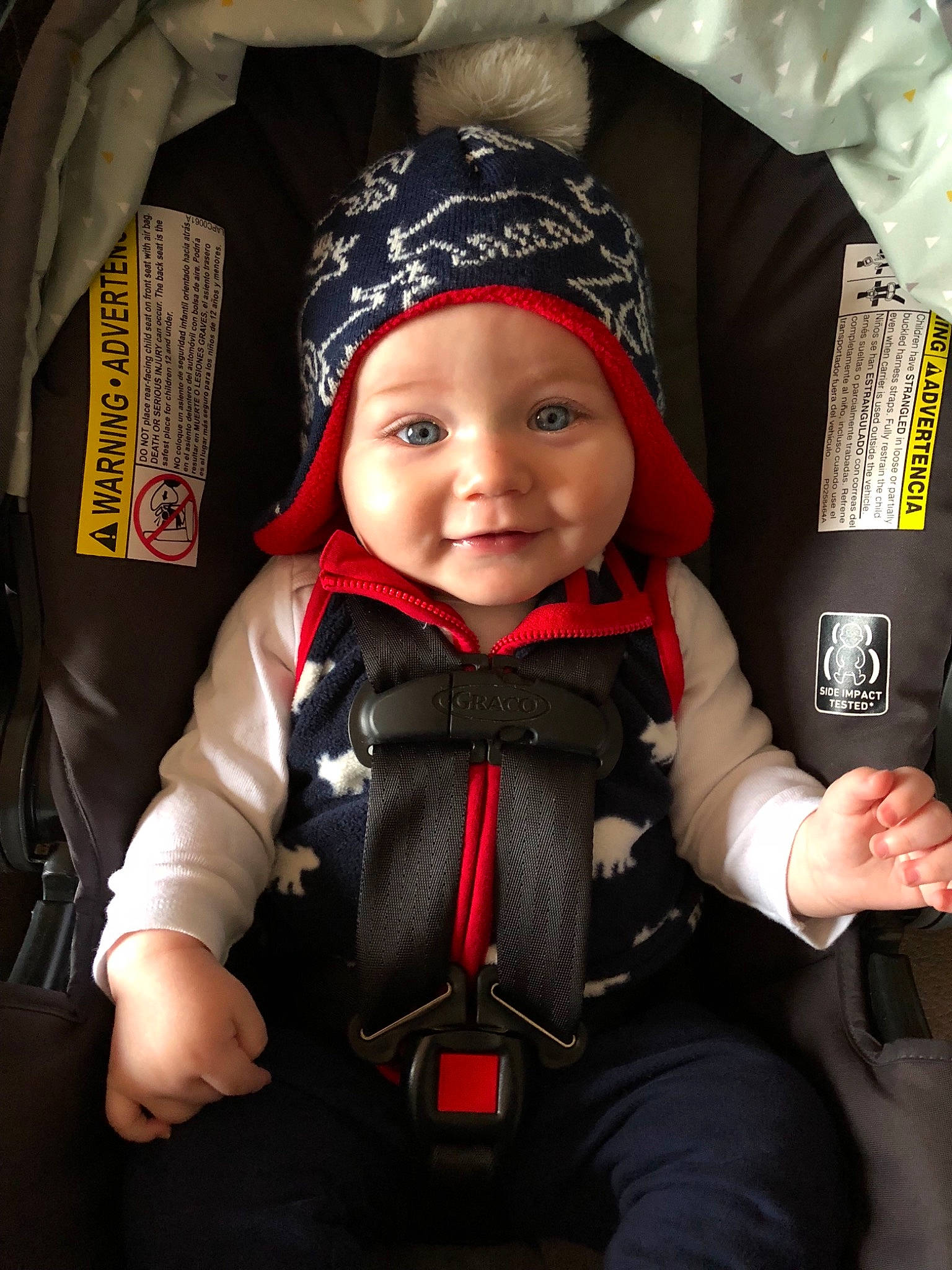 Brecken joined the competition — help win amazing prizes! auto_part, baby, baby_carriage, baby_in_car_seat, baby_products, car_seat, child, headgear, joy, person, personal_protective_equipment, product, toddler