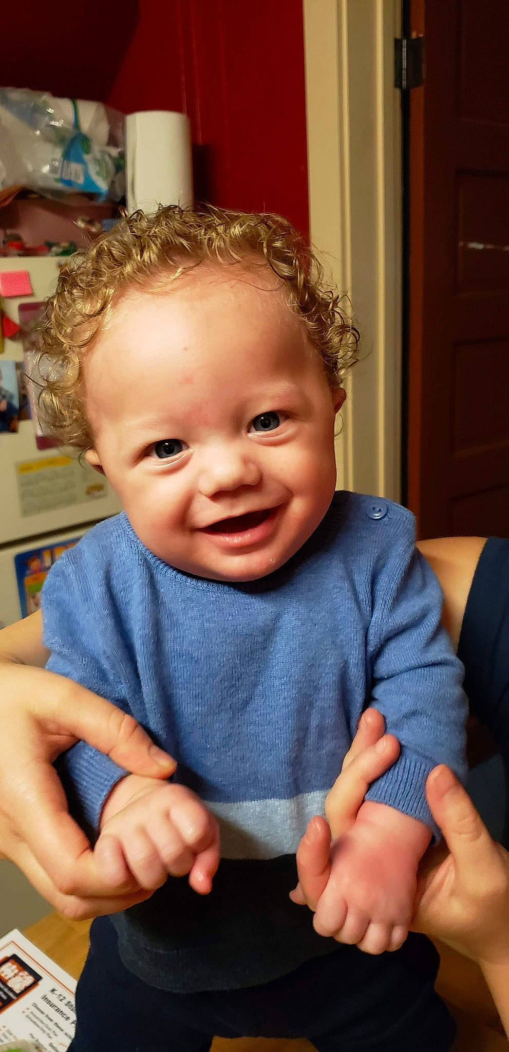 Gabe joined the competition — help win amazing prizes! arm, baby, cheek, child, chin, ear, face, facial_expression, finger, gesture, hand, head, joy, lip, mouth, nose, person, sitting, skin, smile