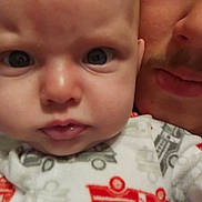 Lane joined the competition — help win amazing prizes! adult, baby, cheeks, closeup, confused, curious, expression, eyes, face, head, indoor, mouth, nose, onesie, patterned_clothing, person, playful, portrait, selfie, skin