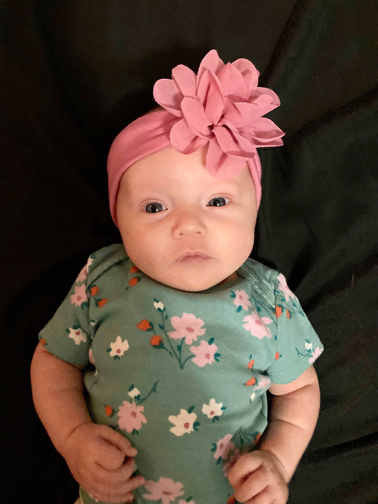 Willow is registered to the contest to win money with this photo: baby, baby_toddler_clothing, cap, cheek, child, chin, eyebrow, face, head, headband, headgear, headpiece, headwear, lip, neck, peach, person, pink, plant, skin