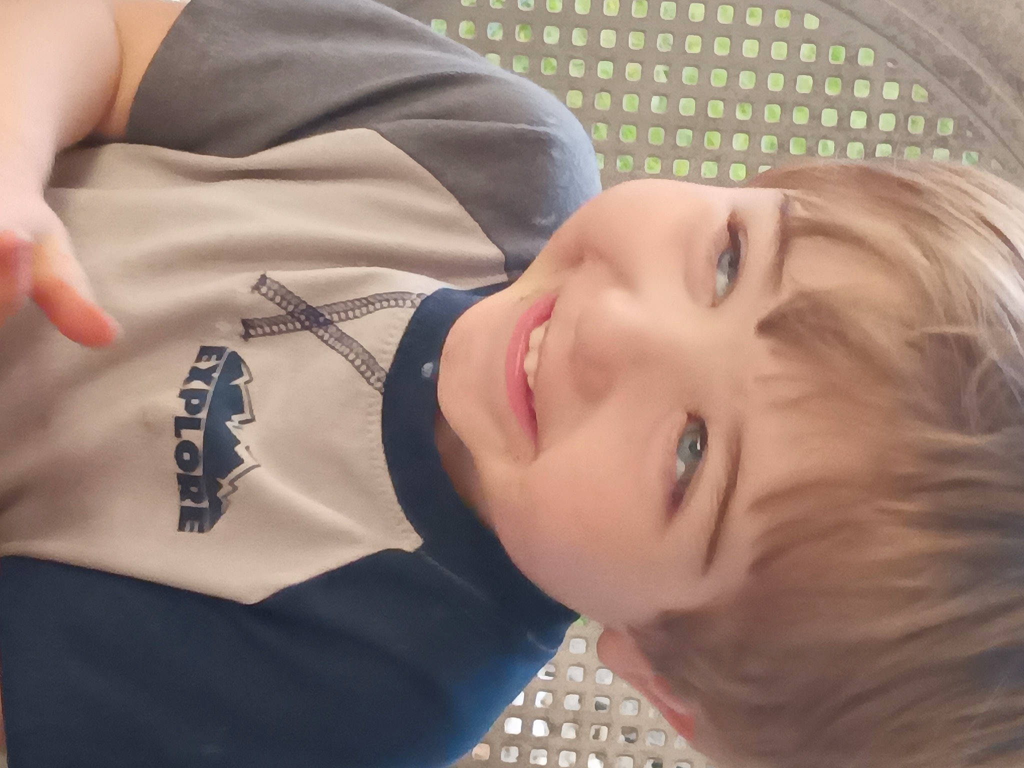 Jaxton is registered to the contest to win money with this photo: baby_laughing, cheek, child, chin, comfort, elbow, eyebrow, eyelash, forehead, fun, hair, happy, joy, mammal, nose, person, skin, sleeve, smile, toddler