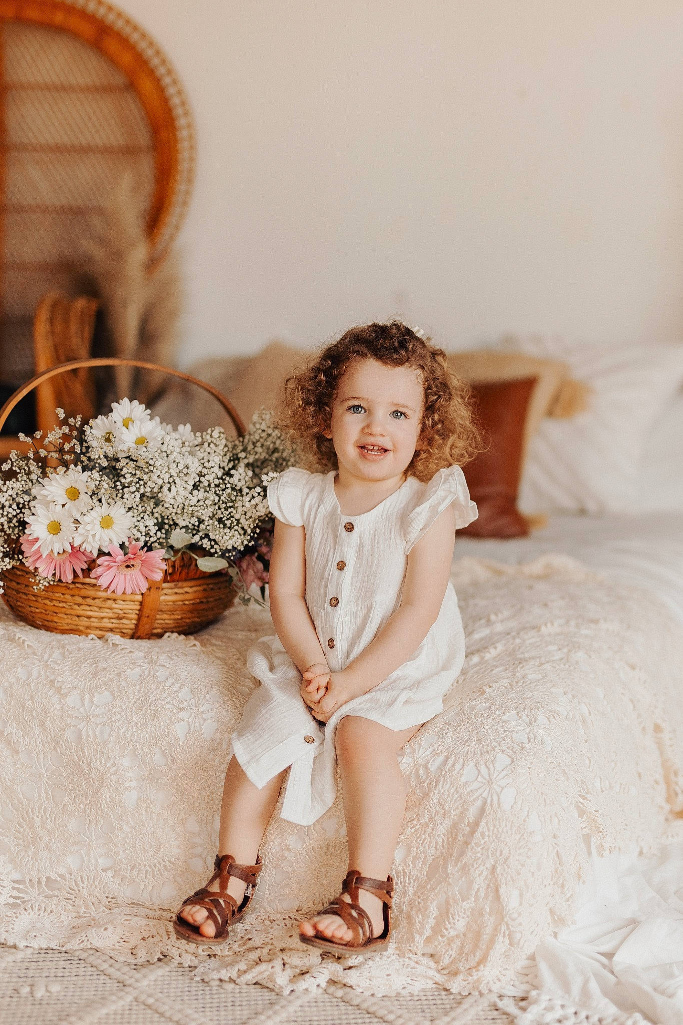 Charlotte is registered to the contest to win money with this photo: blond, bridal_accessory, bridal_clothing, bridal_party_dress, child, comfort, dress, event, fashion_design, flash_photography, flooring, formal_wear, gown, happy, joy, linens, person, sitting, smile, textile