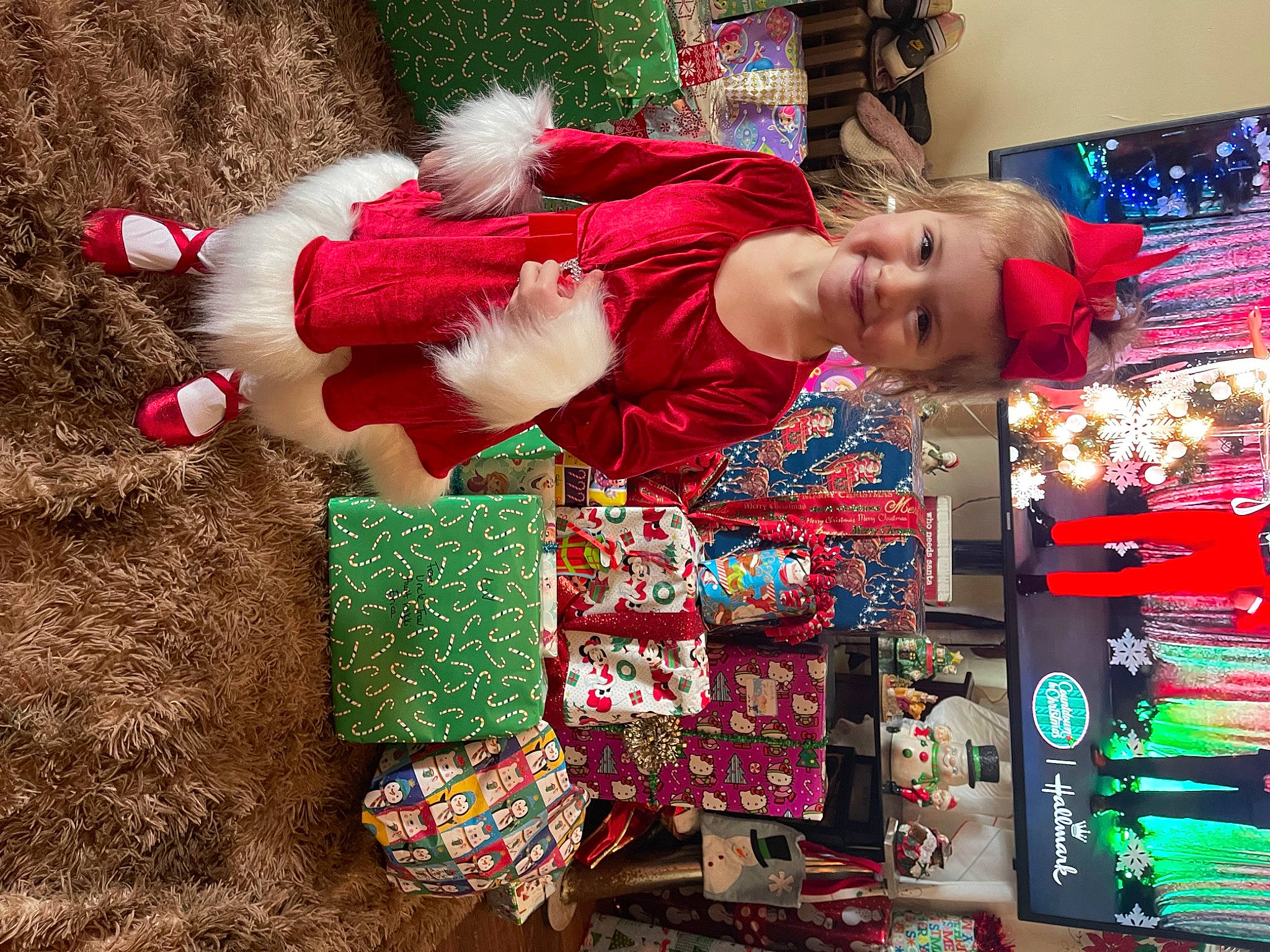 Livia joined the competition — help win amazing prizes! child, christmas, christmas_decoration, christmas_eve, christmas_ornament, event, fictional_character, fun, fur, happy, holiday, joy, magenta, pattern, people_in_nature, person, photograph, santa_claus, smile, textile