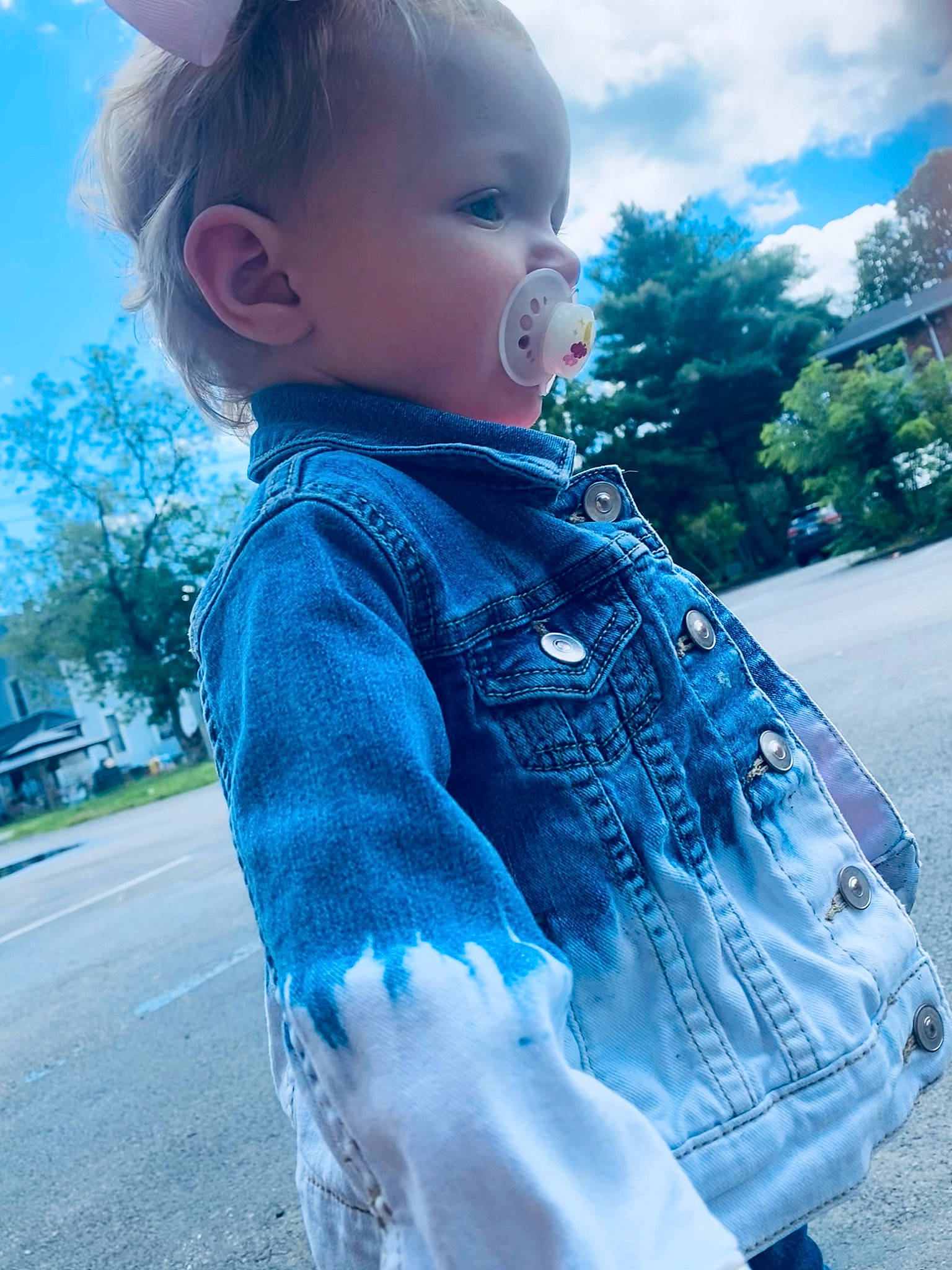 Violette joined the competition — help win amazing prizes! azure, baby_toddler_clothing, beauty, blue, cool, electric_blue, grass, happy, leisure, light, outerwear, pattern, people_in_nature, person, photograph, shoulder, sky, sleeve, standing, toddler