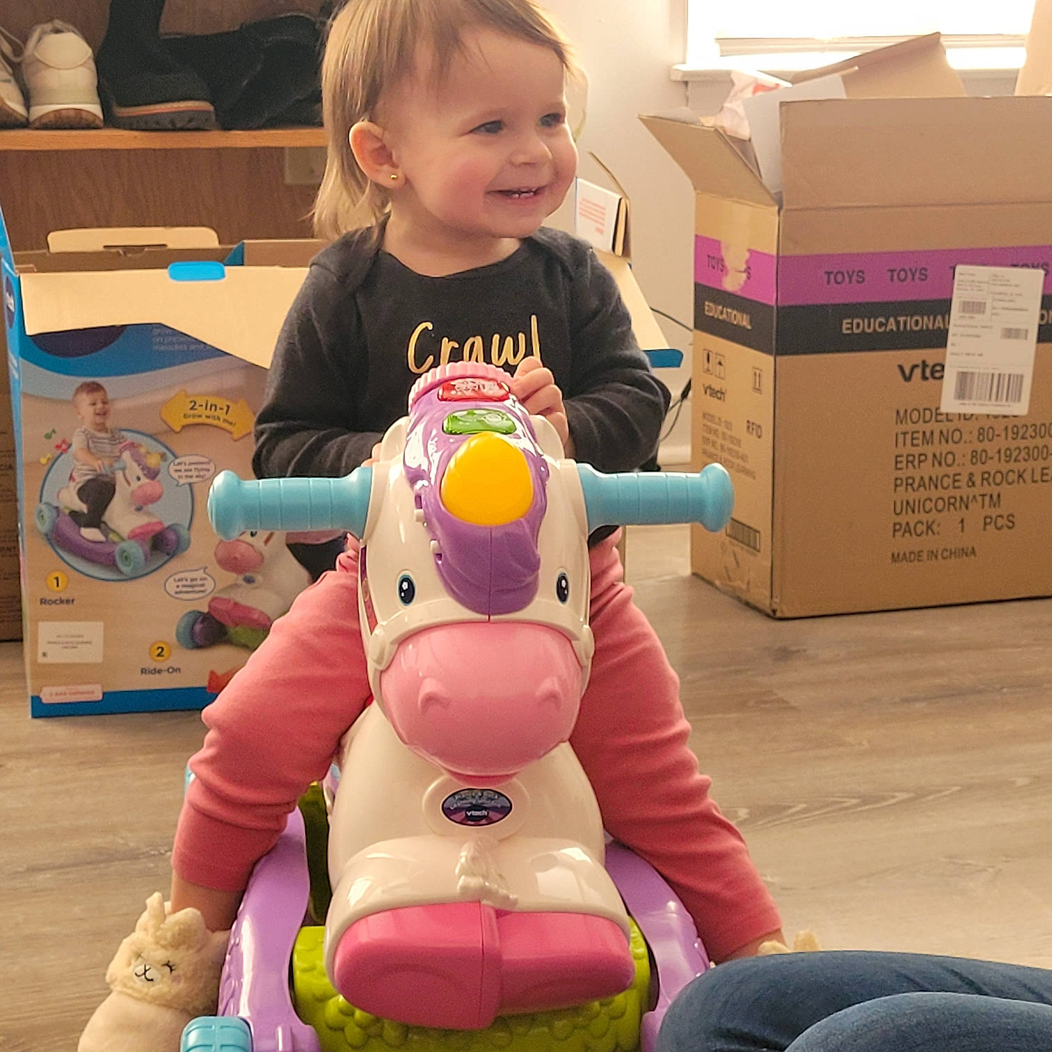 Sutton joined the competition — help win amazing prizes! baby, baby_playing_with_toys, baby_products, baby_toddler_clothing, box, carton, child, fun, happy, joy, packaging_and_labeling, packing_materials, person, product, shipping_box, sitting, skin, smile, stuffed_toy, thigh