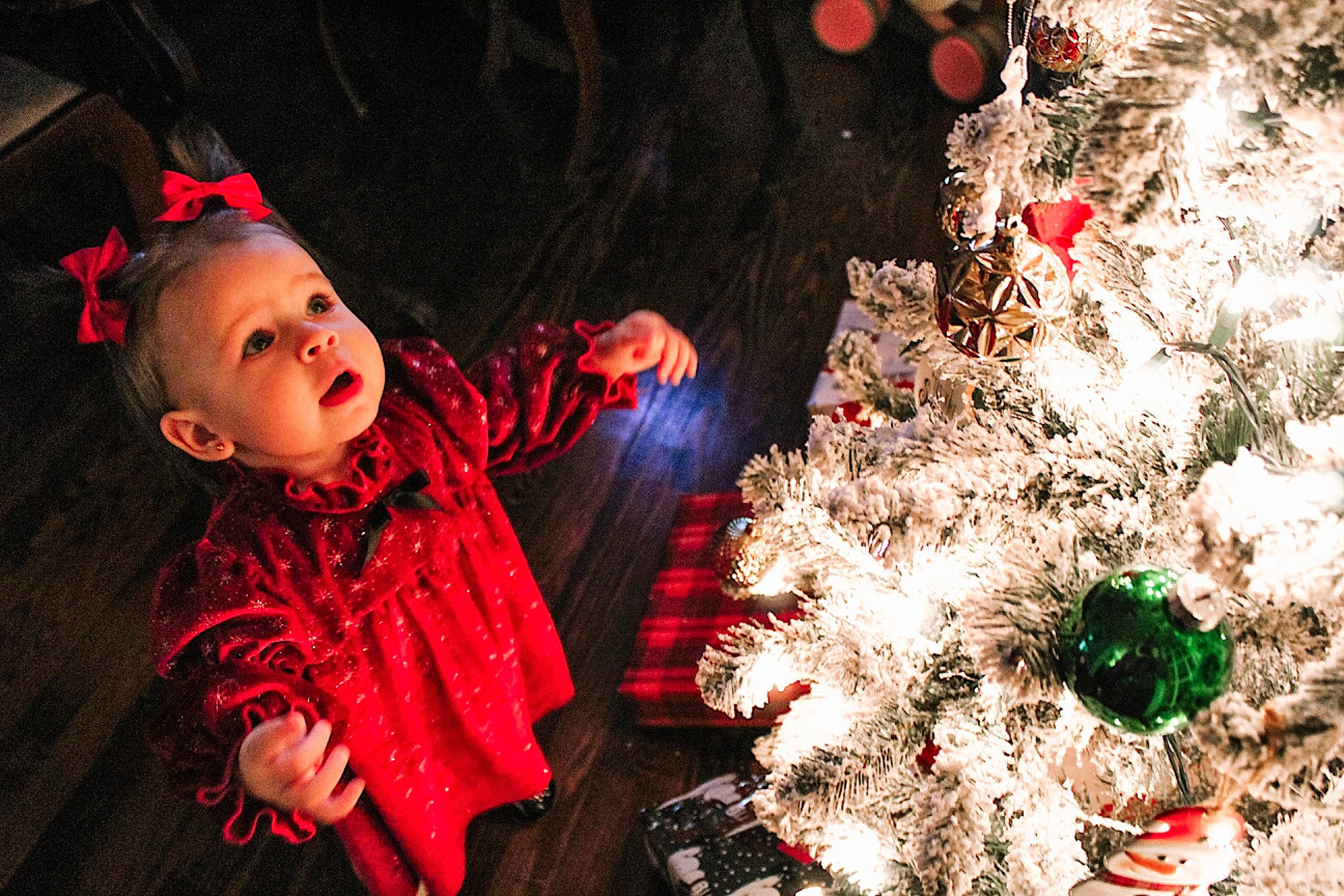 Sutton is registered to the contest to win money with this photo: christmas, christmas_decoration, christmas_eve, christmas_ornament, christmas_tree, conifer, event, flash_photography, fun, happy, holiday, holiday_ornament, leaf, ornament, person, plant, red, toddler, tradition, tree