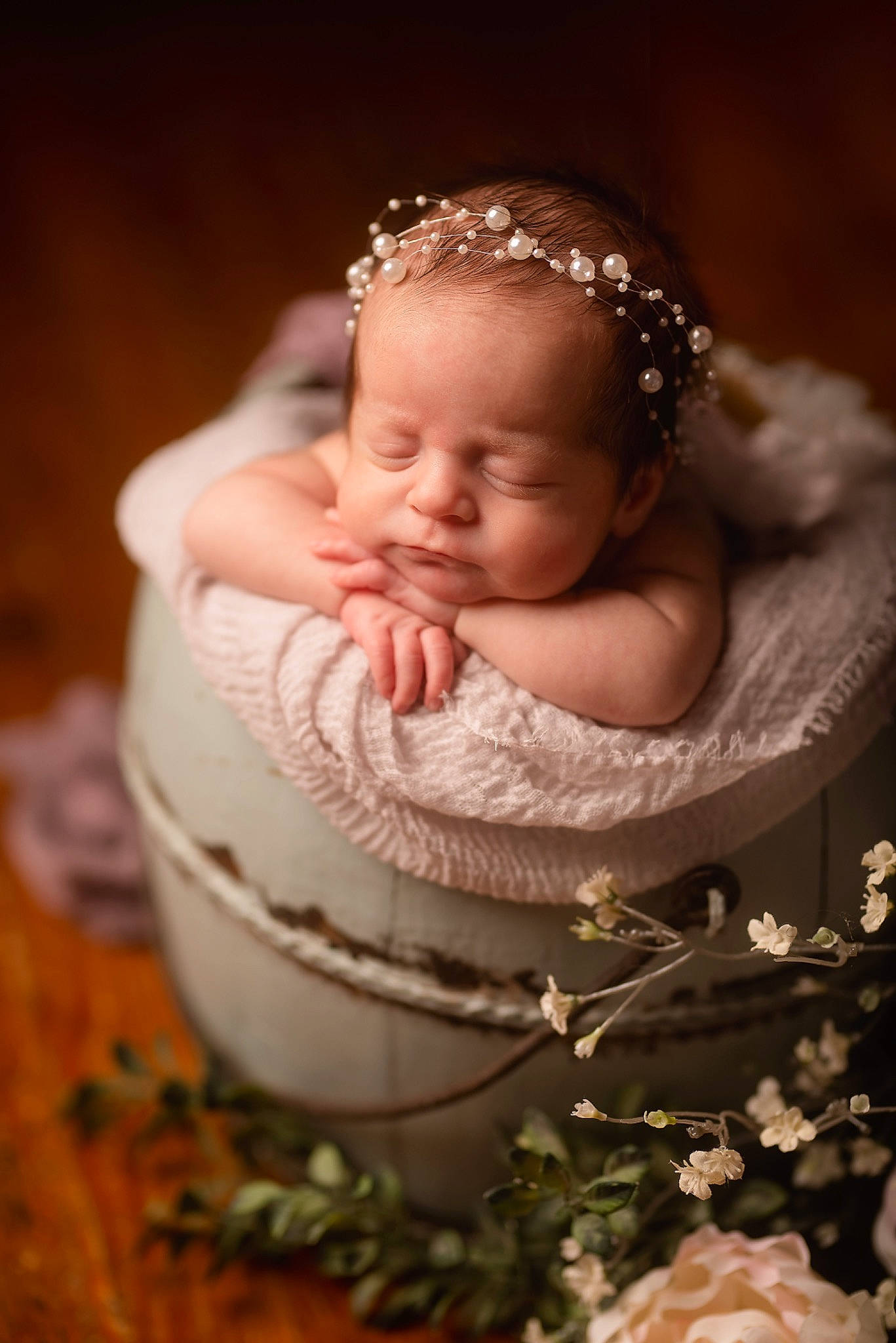 Flora is registered to the contest to win money with this photo: baby, baby_toddler_clothing, bridal_accessory, dress, event, eye, fashion_accessory, flash_photography, grass, happy, headband, headpiece, jewellery, peach, person, petal, picture_frame, plant, rose, toddler