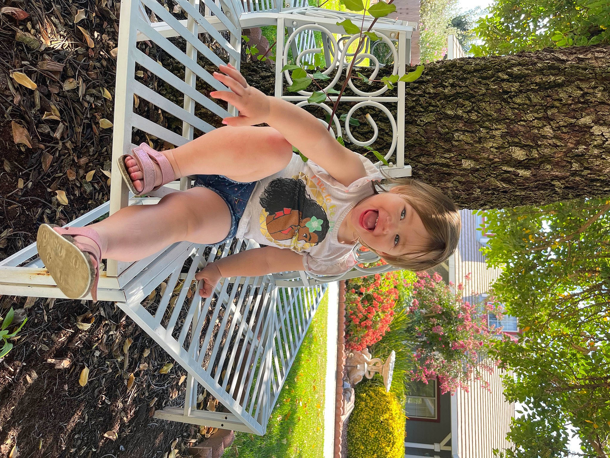 Kimberly joined the competition — help win amazing prizes! dress, fawn, flower, fun, grass, green, happy, human_leg, leg, leisure, people_in_nature, person, plant, sandal, spring, summer, thigh, tree, waist, wood