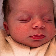 Abel is registered to the contest to win money with this photo: baby, sleeping, closeup, face, infant, rosy_cheeks, onesie, peaceful, skin, mouth, nose, eyelids, soft_lighting, newborn, cute, portrait, resting, child, human, sleep