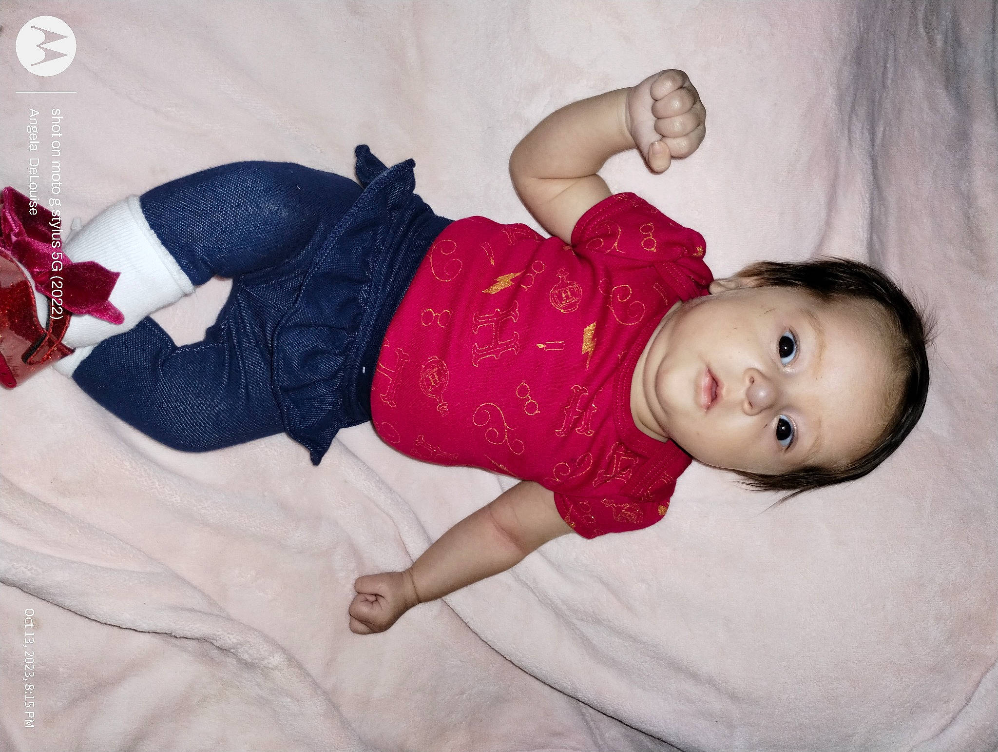 Ianna joined the competition — help win amazing prizes! baby, baby_toddler_clothing, cheek, child, comfort, flash_photography, flooring, foot, fun, human_leg, knee, linens, magenta, pattern, person, room, sitting, sleeve, sock, thigh