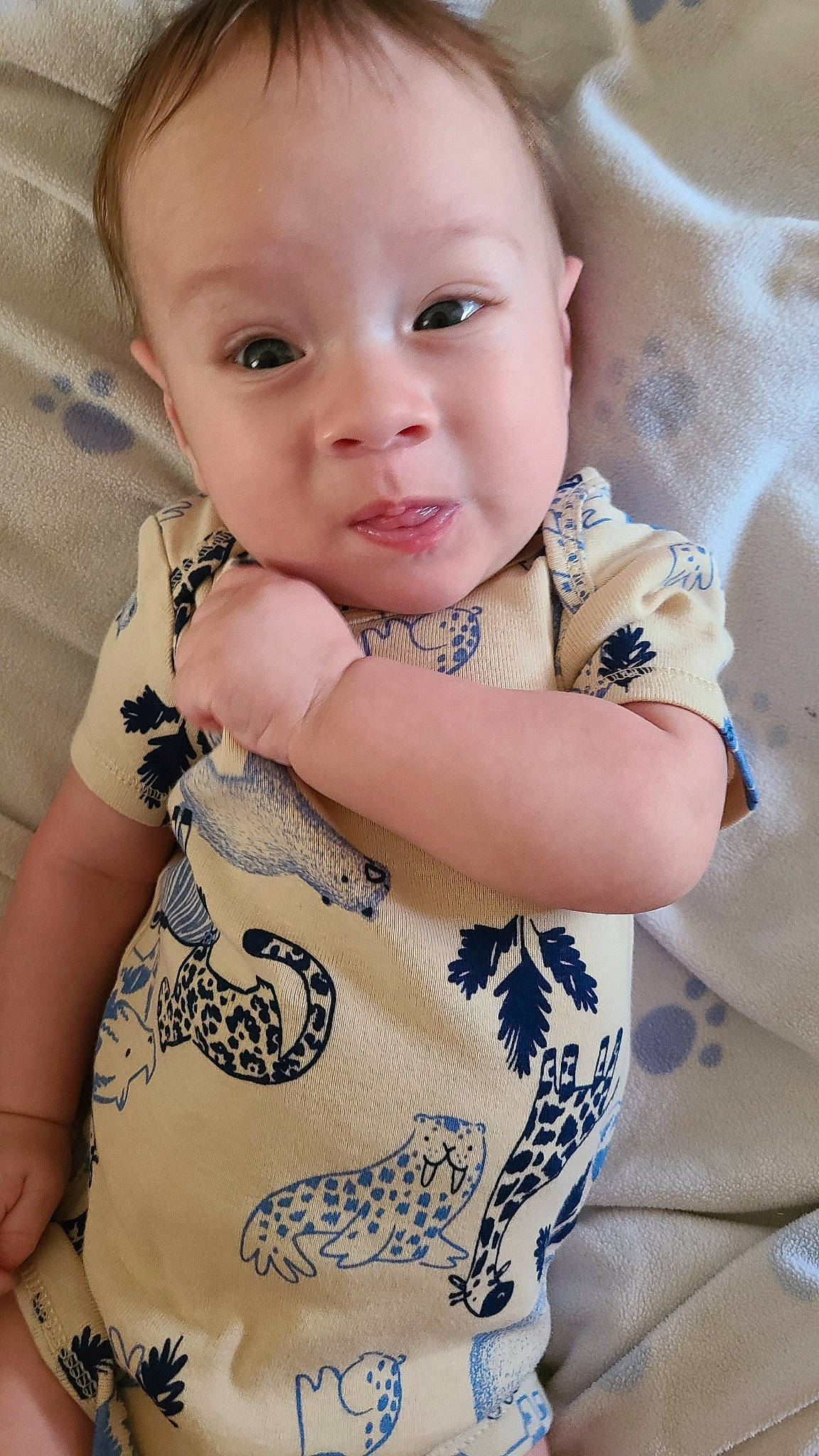 Kaeden joined the competition — help win amazing prizes! baby, baby_products, baby_toddler_clothing, cheek, child, comfort, eyelash, finger, happy, iris, lip, nail, neck, pattern, person, sitting, skin, sleeve, t_shirt, textile