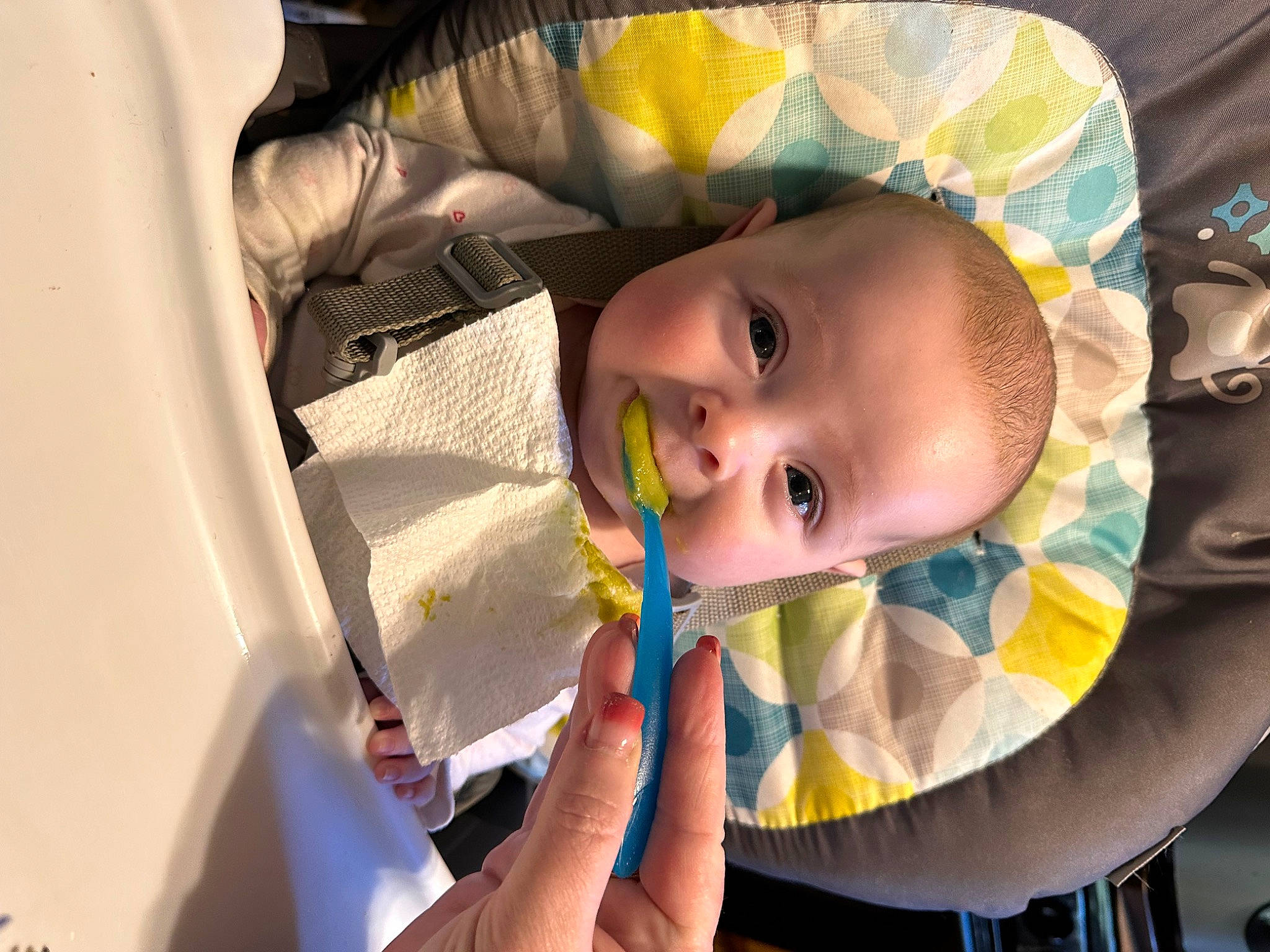 Melody is registered to the contest to win money with this photo: baby, baby_carriage, baby_products, baby_safety, baby_toddler_clothing, car_seat, cheek, child, comfort, fun, happy, headgear, iris, mouth, person, room, sitting, skin, smile, toddler