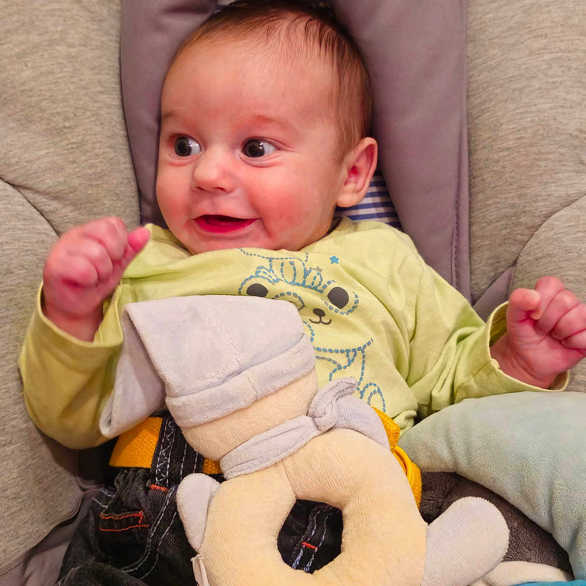 Zackary participe au concours pour gagner de l'argent avec cette photo : baby, blanket, bodypart, clothing, couch, cushion, face, finger, furniture, hand, head, homedecor, newborn, pants, person, photography, portrait, sleeping, t_shirt, toy