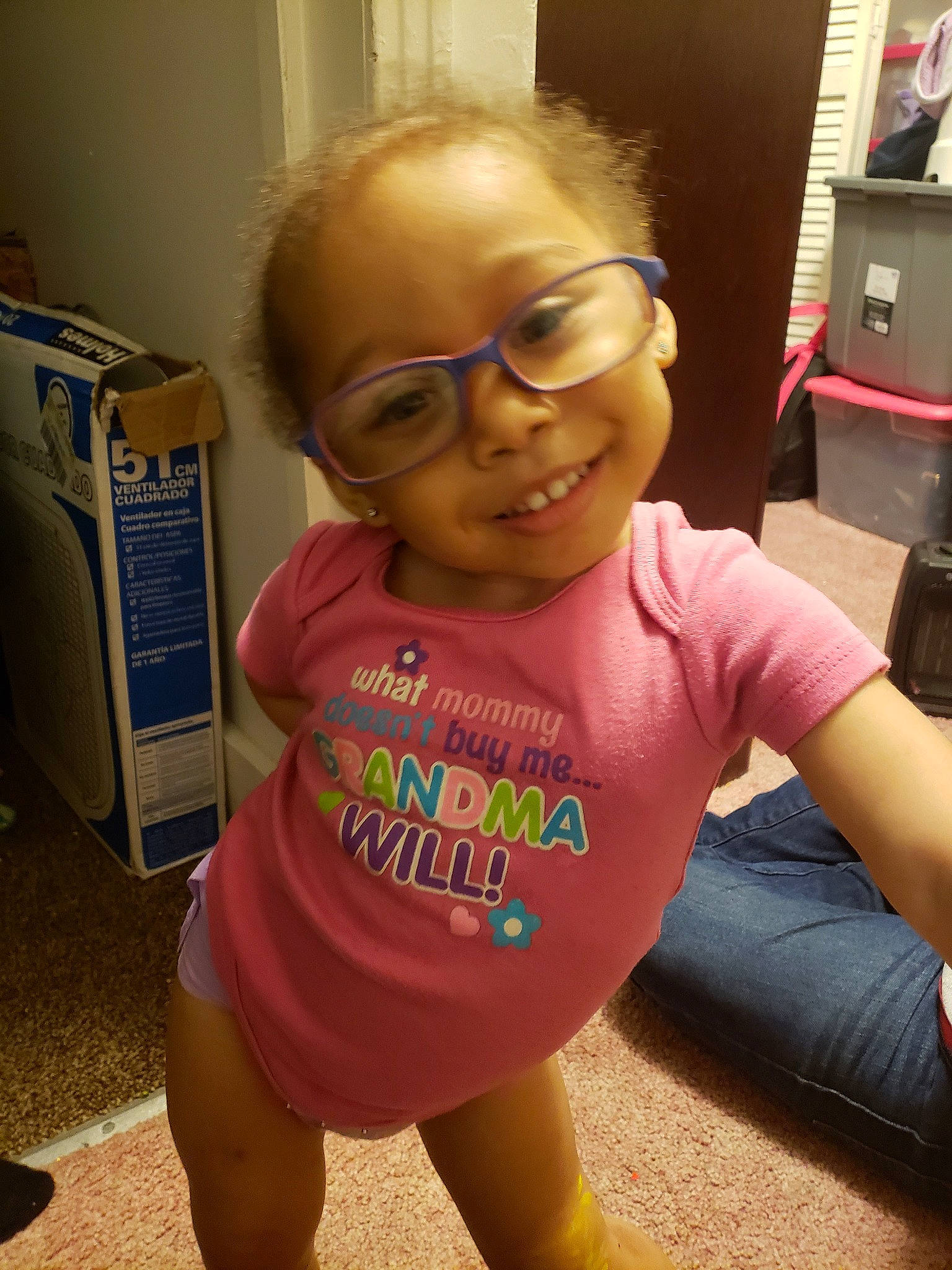Harmonie is registered to the contest to win money with this photo: child, cool, glasses, joy, person, toddler
