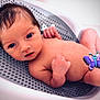 Gracelynn joined the competition — help win amazing prizes! baby, bath, bath_seat, bathtub, child, cute, eyes, face, foot, hand, indoors, infant, newborn, plastic, portrait, purple_butterfly, skin, sticker, water, white