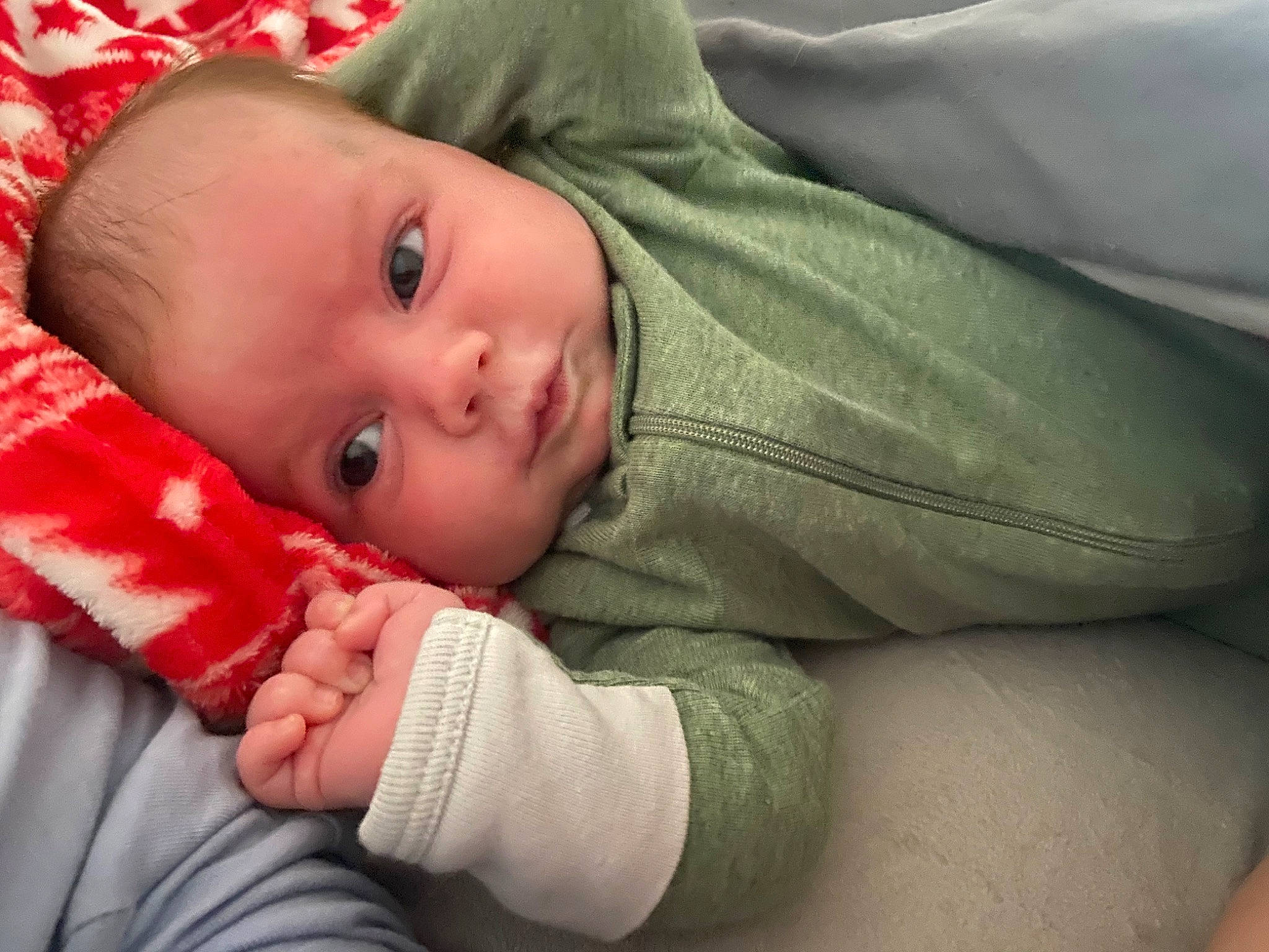 Adelynn joined the competition — help win amazing prizes! baby, baby_products, baby_toddler_clothing, cheek, child, comfort, eye, eyebrow, gesture, head, iris, linens, lip, mouth, nose, person, sitting, skin, sleeve, textile