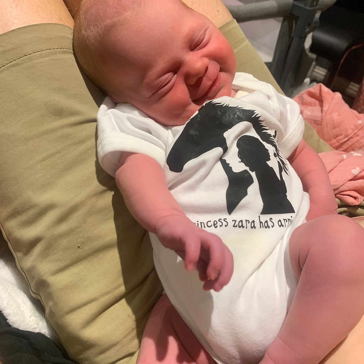 Zara joined the competition — help win amazing prizes! architecture, baby, bed, bedroom, building, clothing, cushion, face, furniture, glove, head, homedecor, hospital, indoors, newborn, person, photography, portrait, sleeping, t_shirt