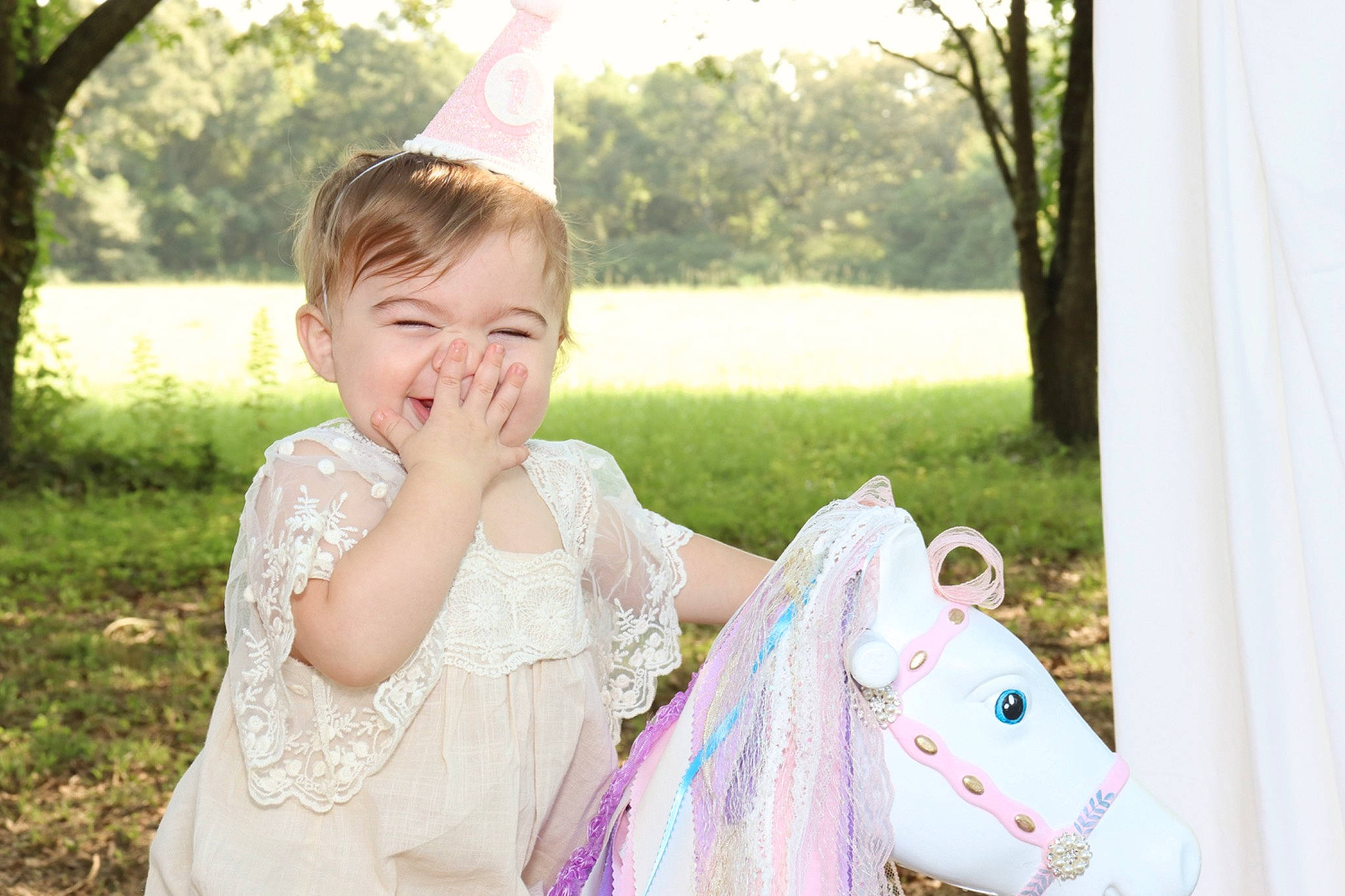 Emberly joined the competition — help win amazing prizes! baby, child, event, eye, fun, gesture, grass, happy, head, horse, leisure, person, photograph, pink, plant, recreation, skin, smile, summer, toddler