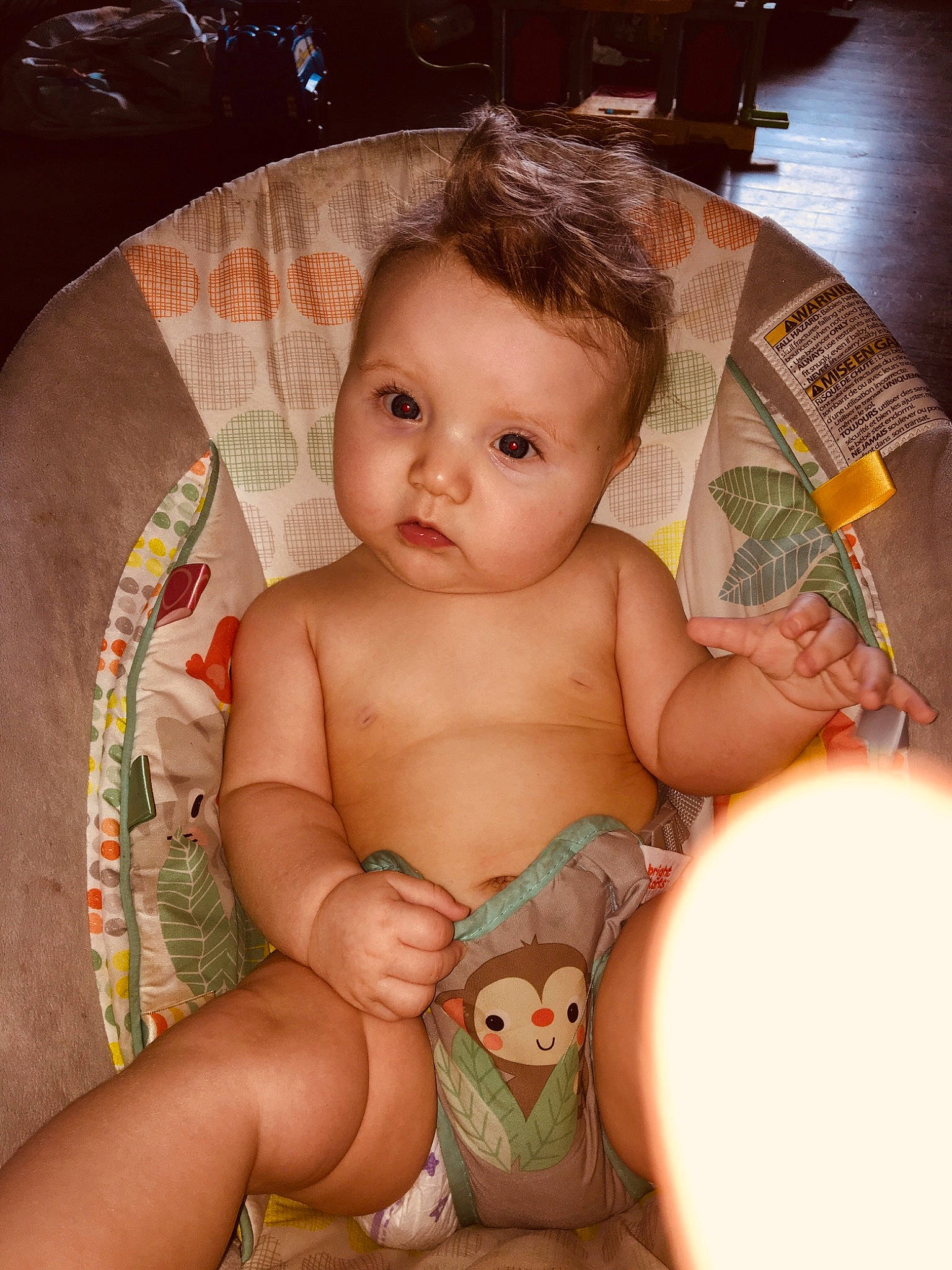 Shia is registered to the contest to win money with this photo: abdomen, arm, baby, cheek, chest, ear, eyelash, finger, hand, human_body, iris, lip, mouth, nose, organ, person, product, skin, stomach, toddler