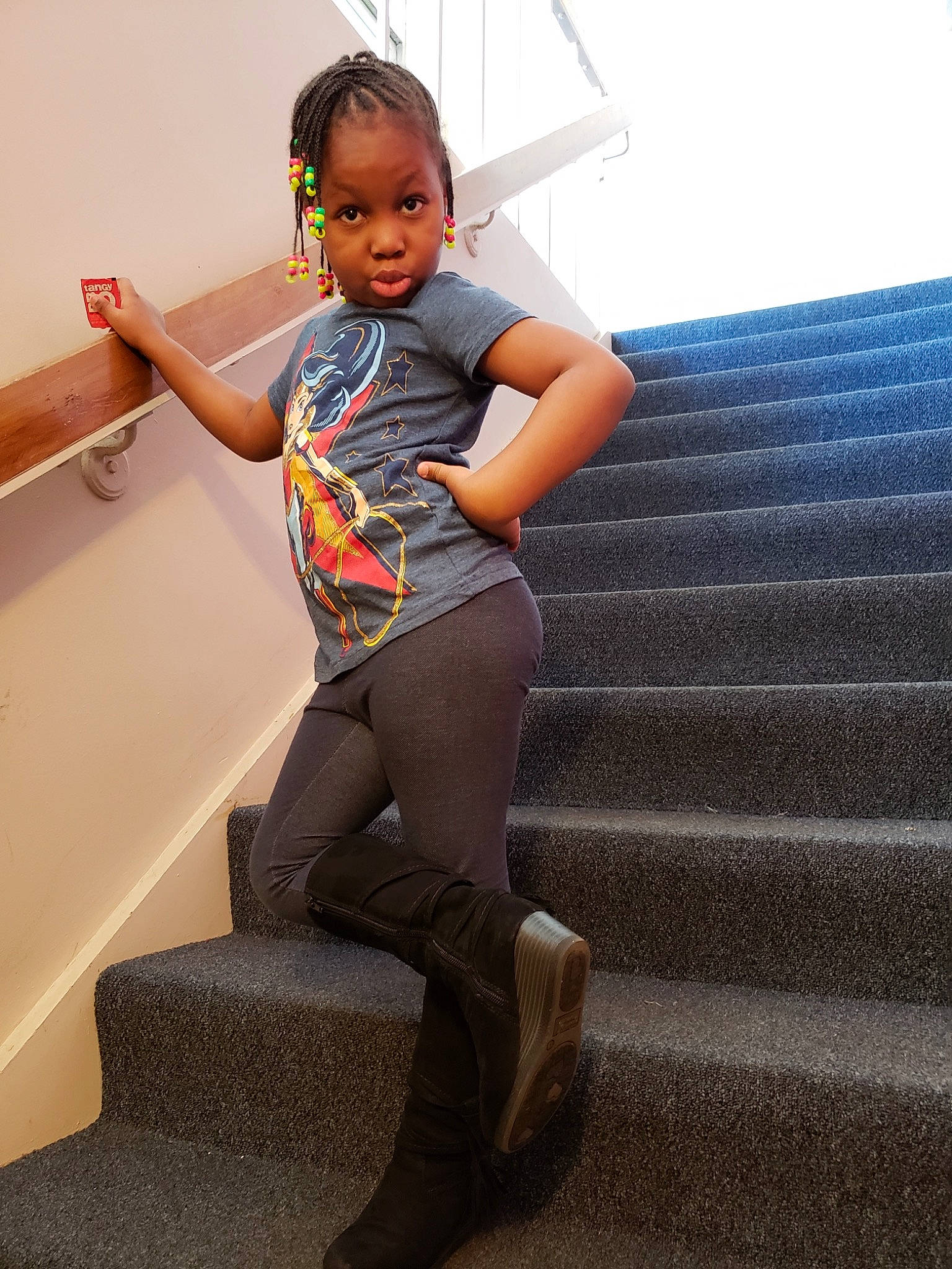 Karen joined the competition — help win amazing prizes! arm, child, denim, jeans, joint, leg, leggings, person, photo_shoot, shoe, shoulder, smile, standing, style, thigh, trousers