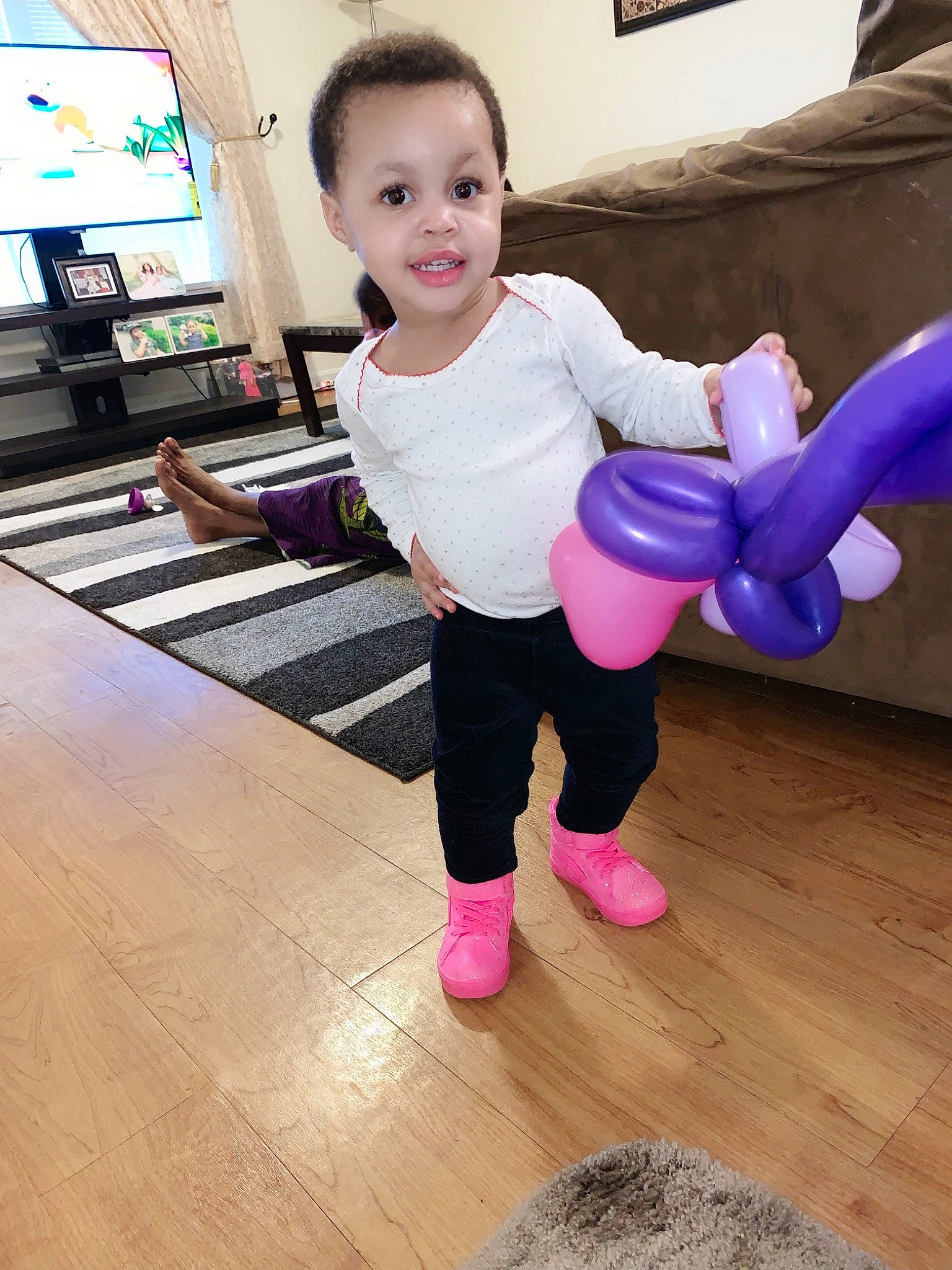 Chelsey joined the competition — help win amazing prizes! child, costume, leg, leggings, person, play, skin, sportswear, thigh, toddler